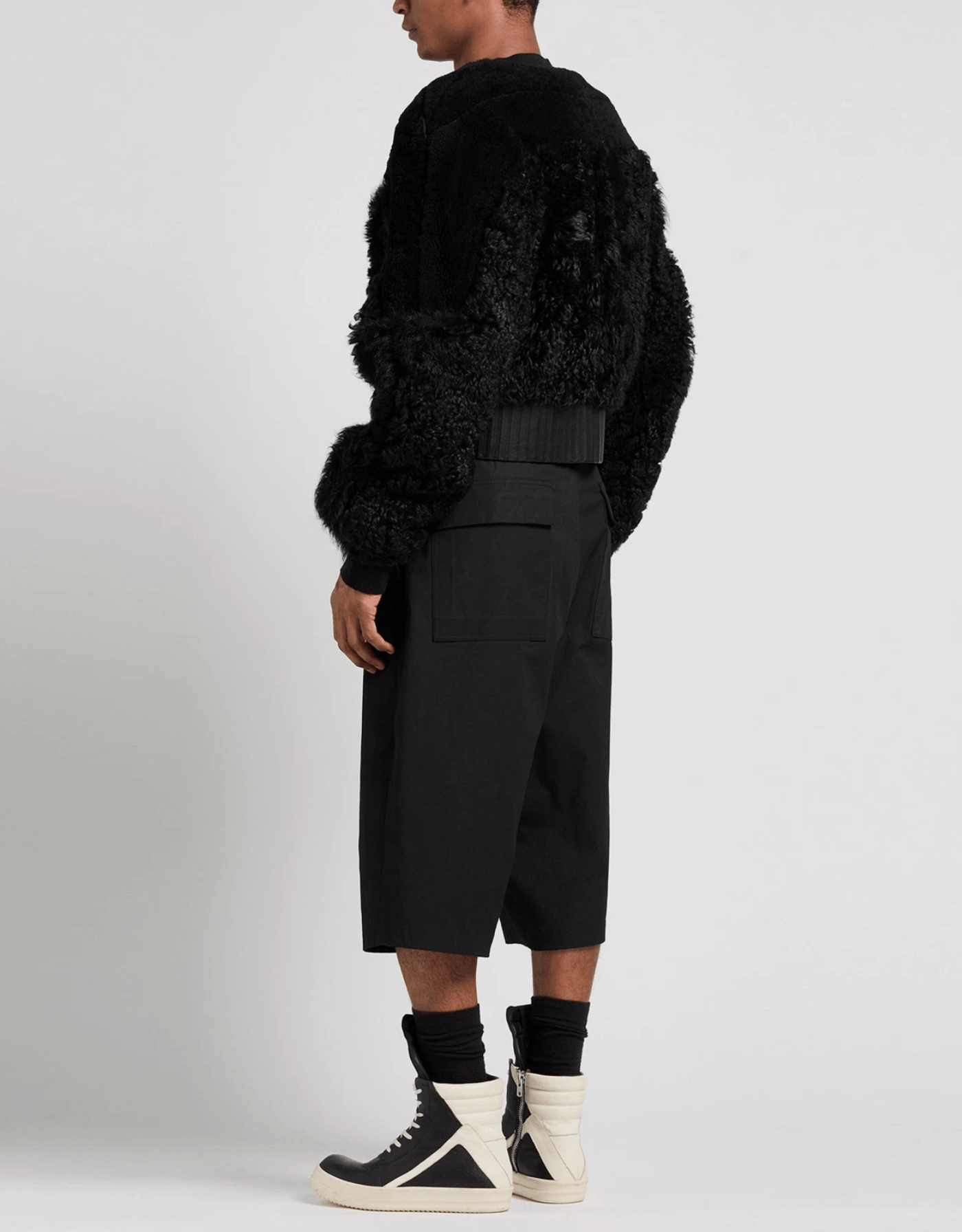 RICK OWENS PORTERVILLE Girdered Shearling Bomber Jacket