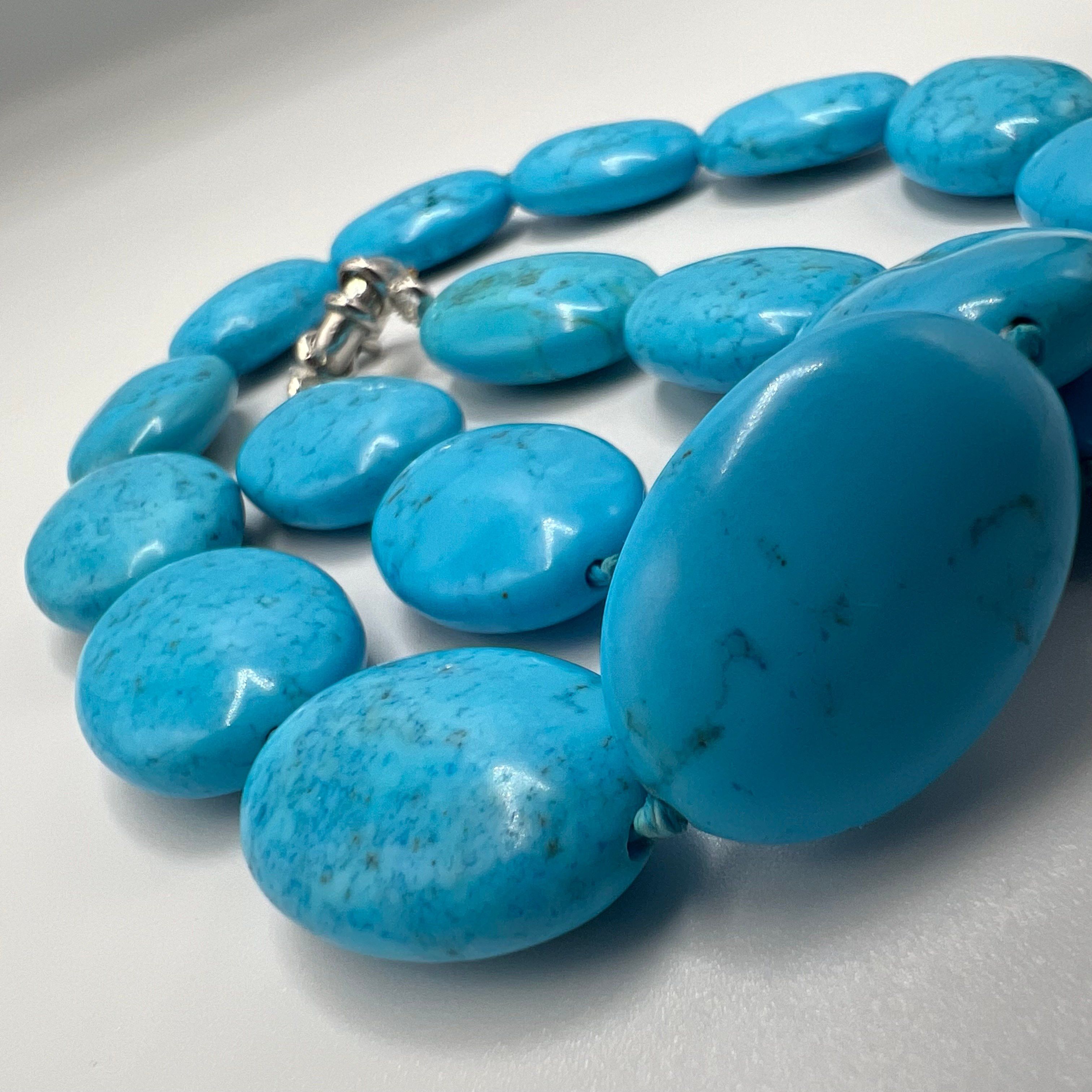 Vintage Vintage Necklace Turquoise Blue Natural Stone Jewelry Size ONE SIZE - 6 Thumbnail