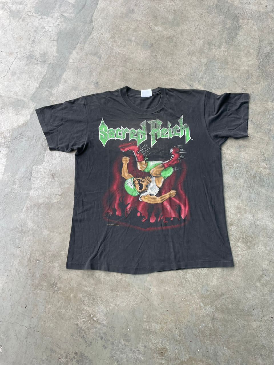 Band Tees Vintage 90s Sacred Reich World Tour Thrash Metal Band Tees Size US L / EU 52-54 / 3 - 1 Thumbnail