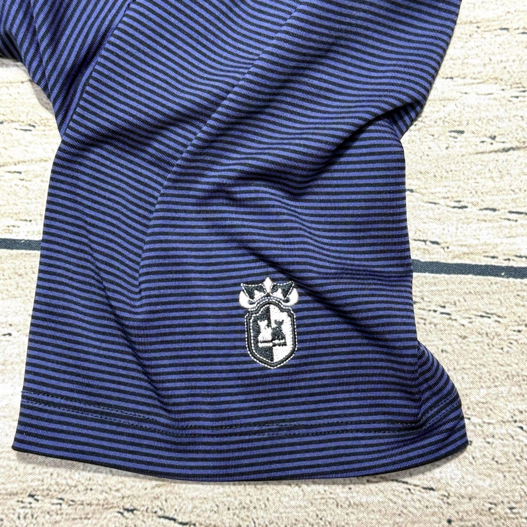 Vintage Greyson Polo Shirt Mens Medium Blue Striped Wolf Logo Golf Club Stretch Shirt Size US M / EU 48-50 / 2 - 5 Thumbnail