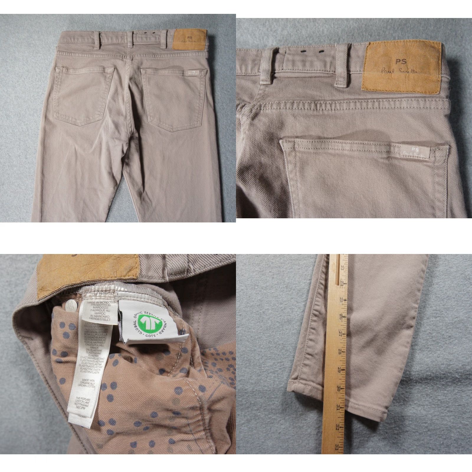 Paul Smith Paul Smith Jeans Mens 30x31 Beige Denim Tapered Fit Stretch Casual Adult Pants Size US 30 / EU 46 - 8 Thumbnail