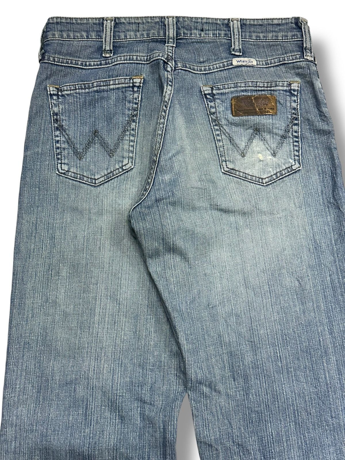 Japanese Brand Wrangler Rare Silver Colour Wideleg Style and Faded Wash Size US 30 / EU 46 - 6 Thumbnail