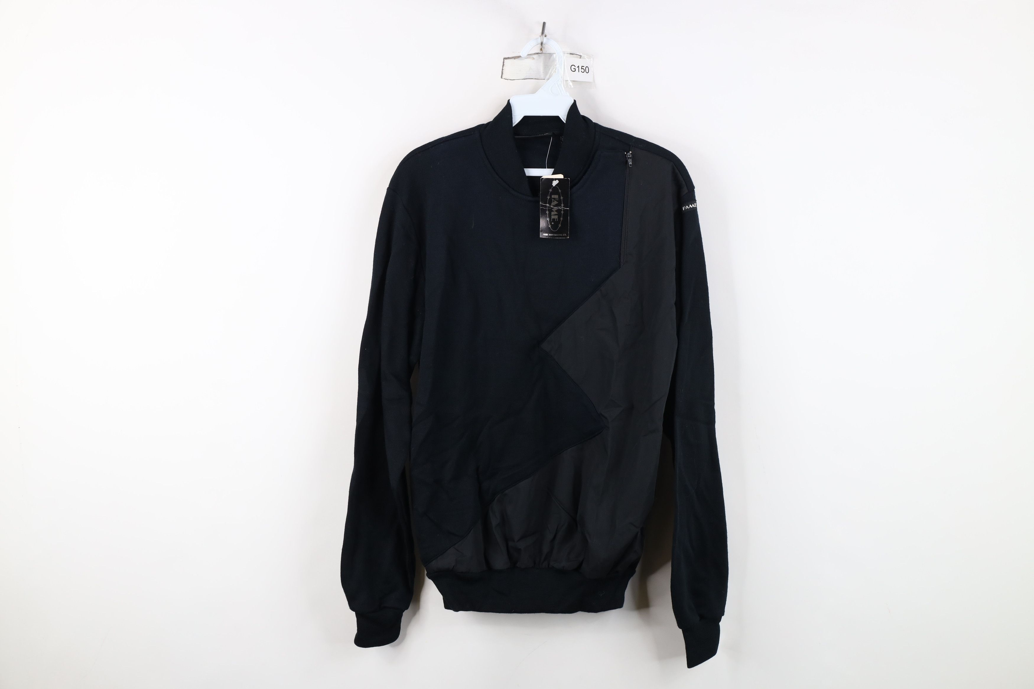 Vintage Deadstock Vintage 90s Streetwear Side Zip Sweatshirt Black Size US L / EU 52-54 / 3 - 1 Thumbnail
