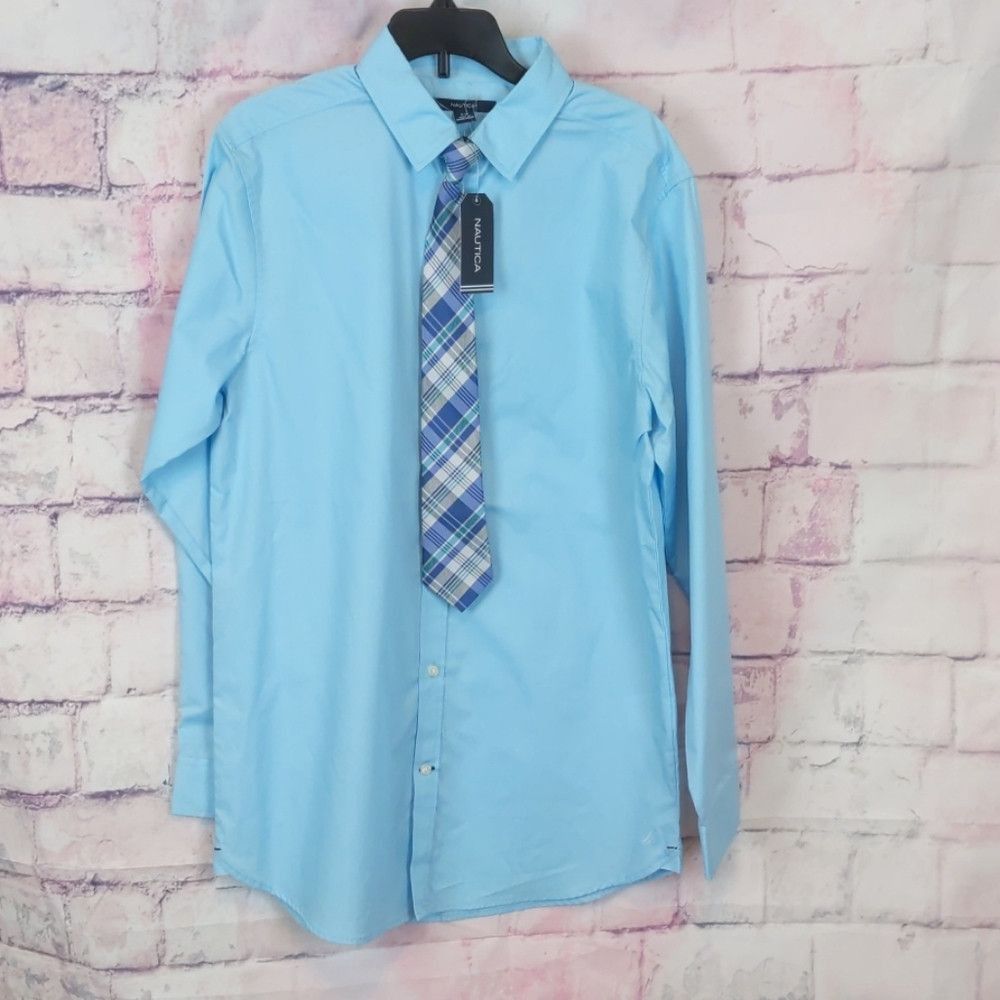 Nautica NAUTICA - blue long sleeve shirt and tie size 20 Size US S / EU 44-46 / 1 - 1 Thumbnail