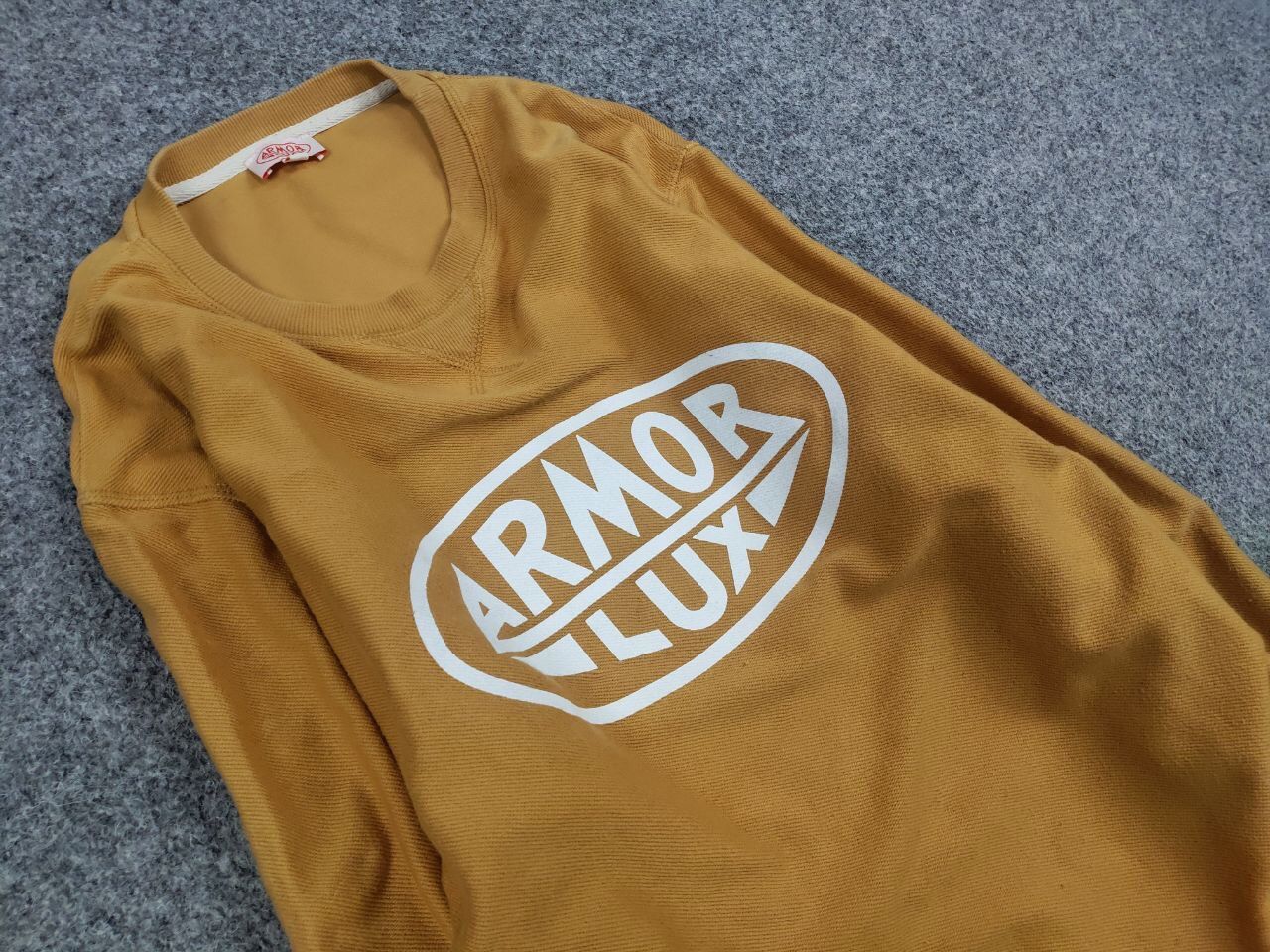 Armor-Lux Armor Lux Design Orange Circle Logo Crew Check Sweatshirt Size US XL / EU 56 / 4 - 12 Thumbnail