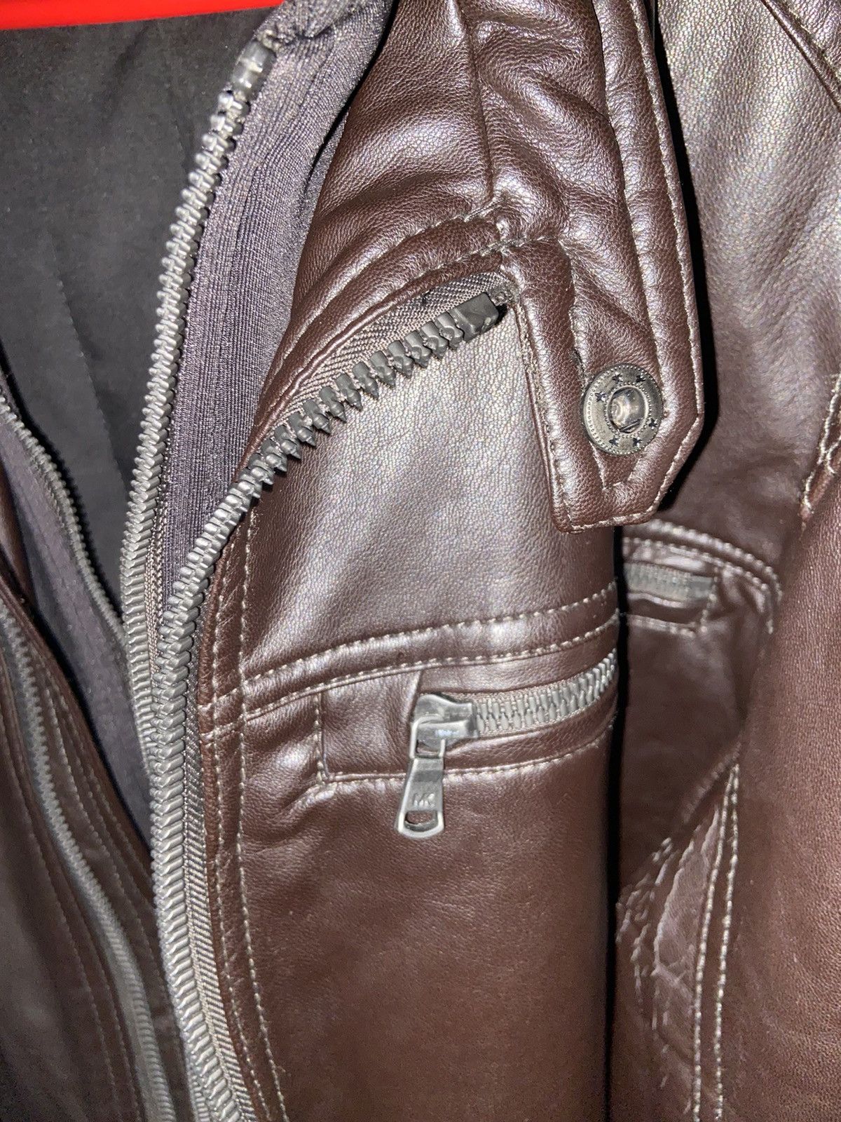 Michael Kors hotsell Leather Hooded Jacket