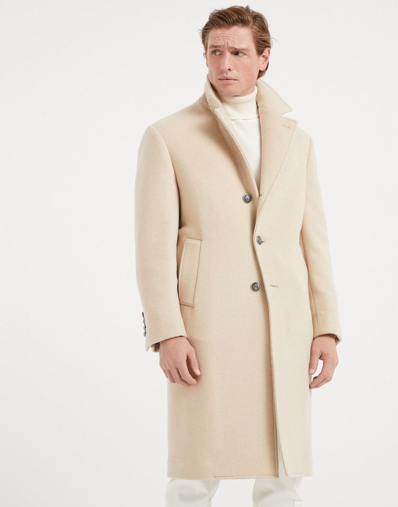 o1w1db10326 Double Cloth Coat With Metal Buttons in Begie