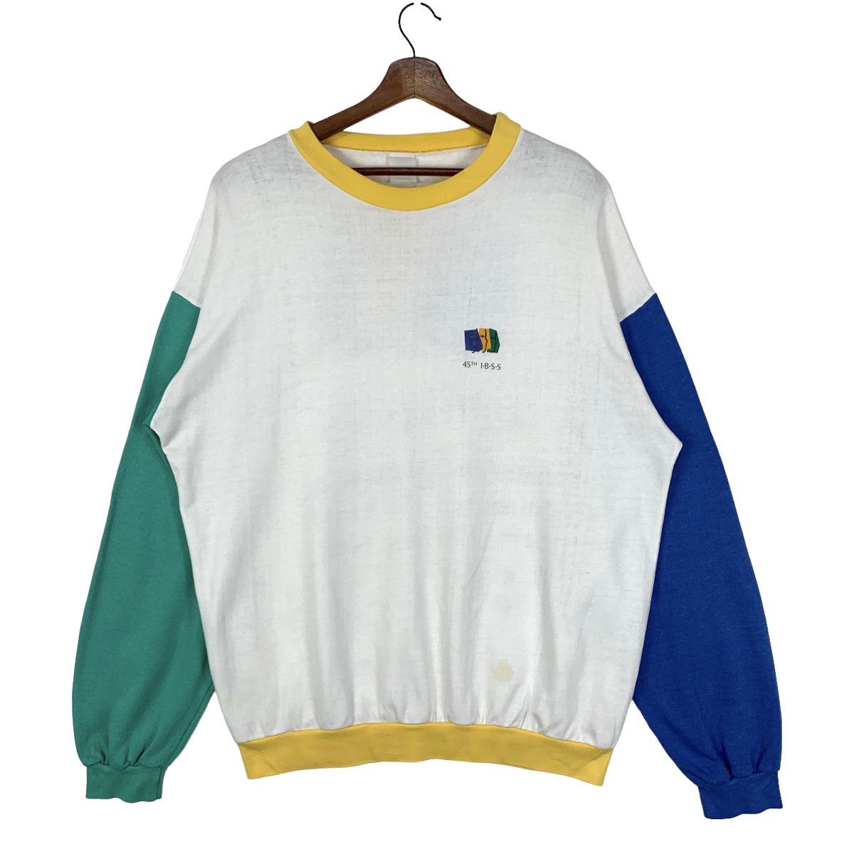 image of Vintage 90's 45Th Ibss 14Th-17Th Deauville France Sweatshirt in White, Men's (Size Large)