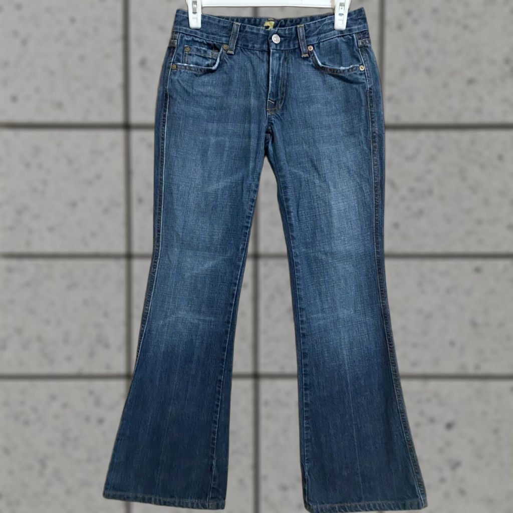7 For All Mankind 7 for all Mankind A Pocket Boot Cut Stretch Dark Blue Jeans Size 27 Women's Size 24" / US 00 / IT 34 - 1 Thumbnail