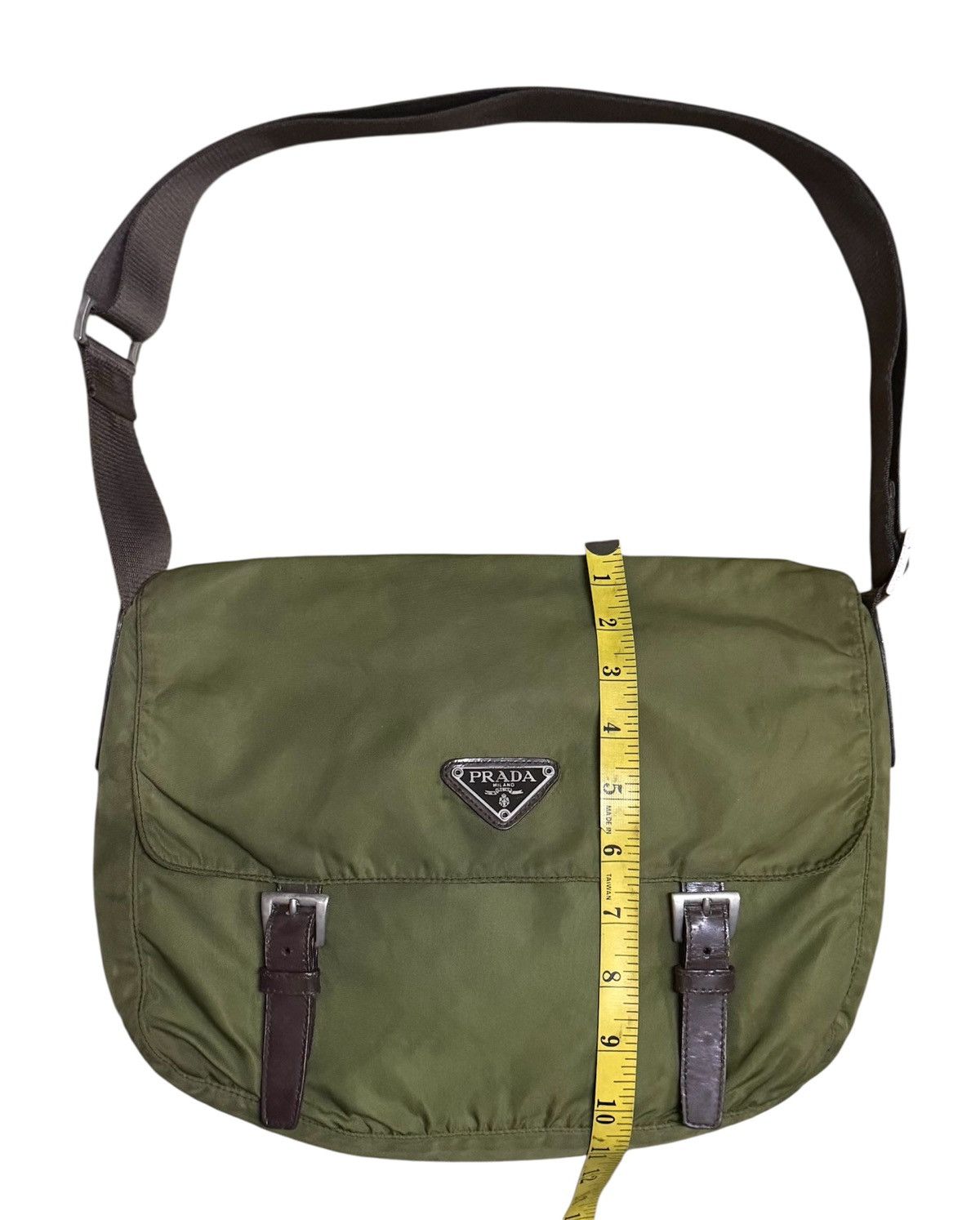 Prada Prada Nylon Messenger Bag Green Color Leather Size ONE SIZE - 5 Thumbnail