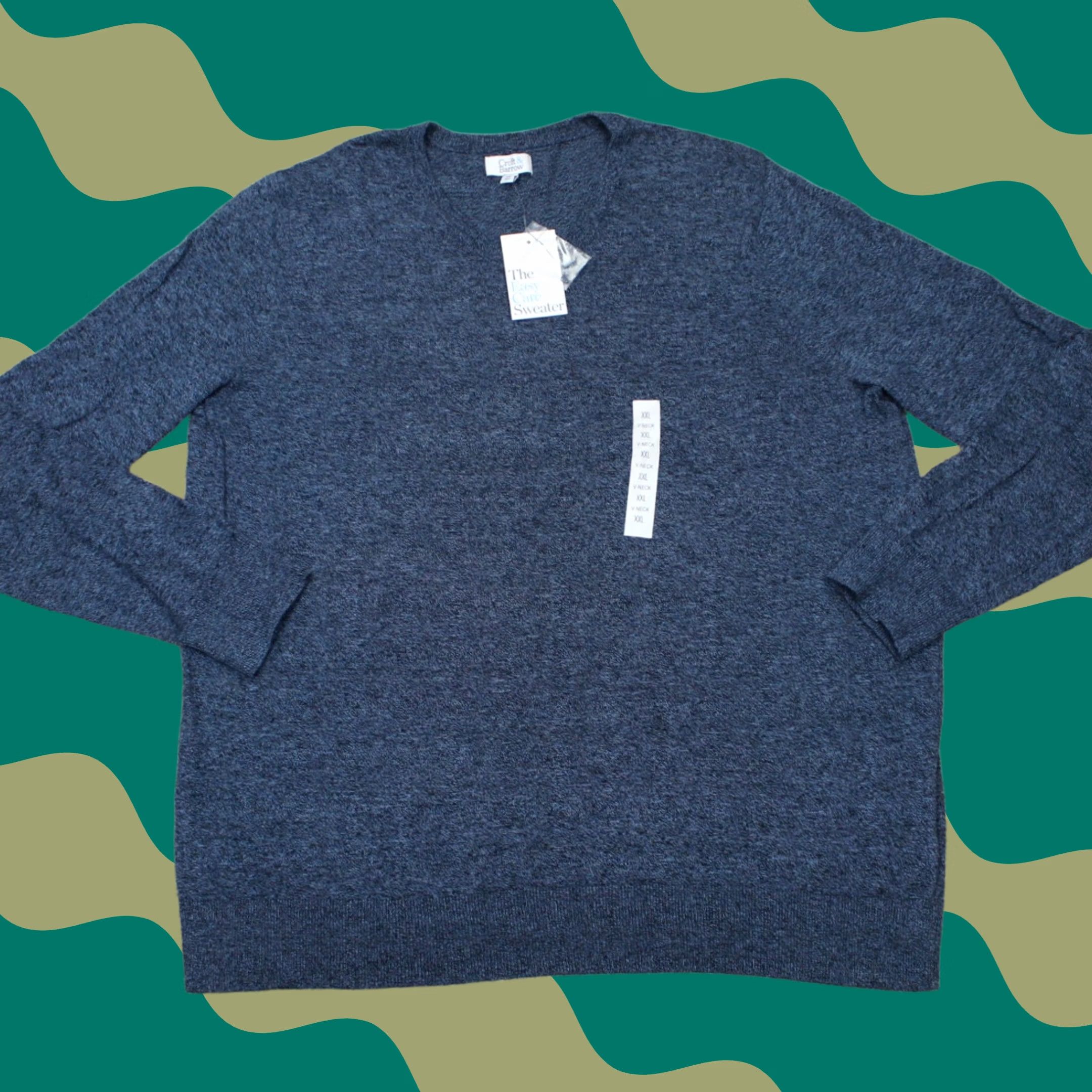 Croft & Barrow VINTAGE Croft & Barrow Sweater NWT Mens 2XL XXL Blue V-Neck Easy Care Cotton/Nylon/Modal Size US XXL / EU 58 / 5 - 1 Thumbnail