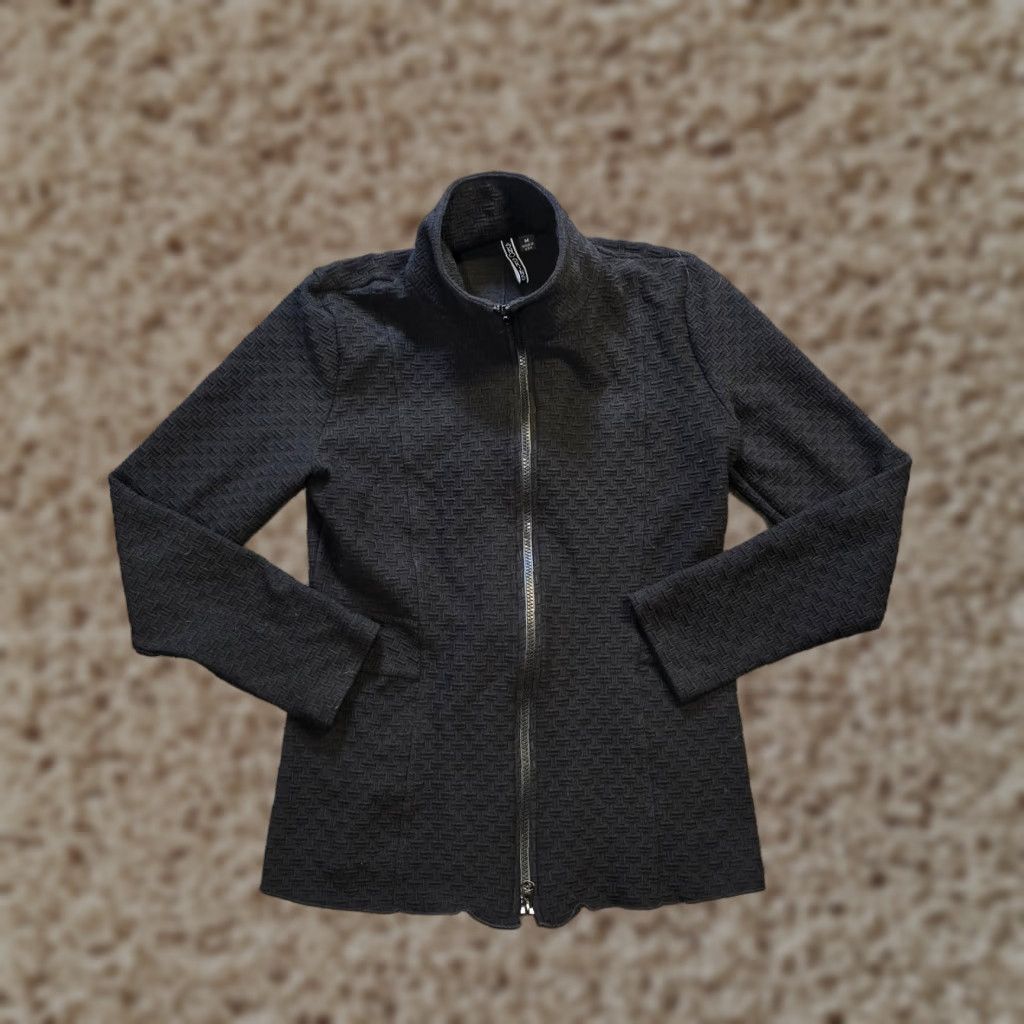 Vintage Sno Skins Jacket Womens Medium Black Textured Full Zip Mock Neck Casual Layer Size M / US 6-8 / IT 42-44 - 1 Thumbnail
