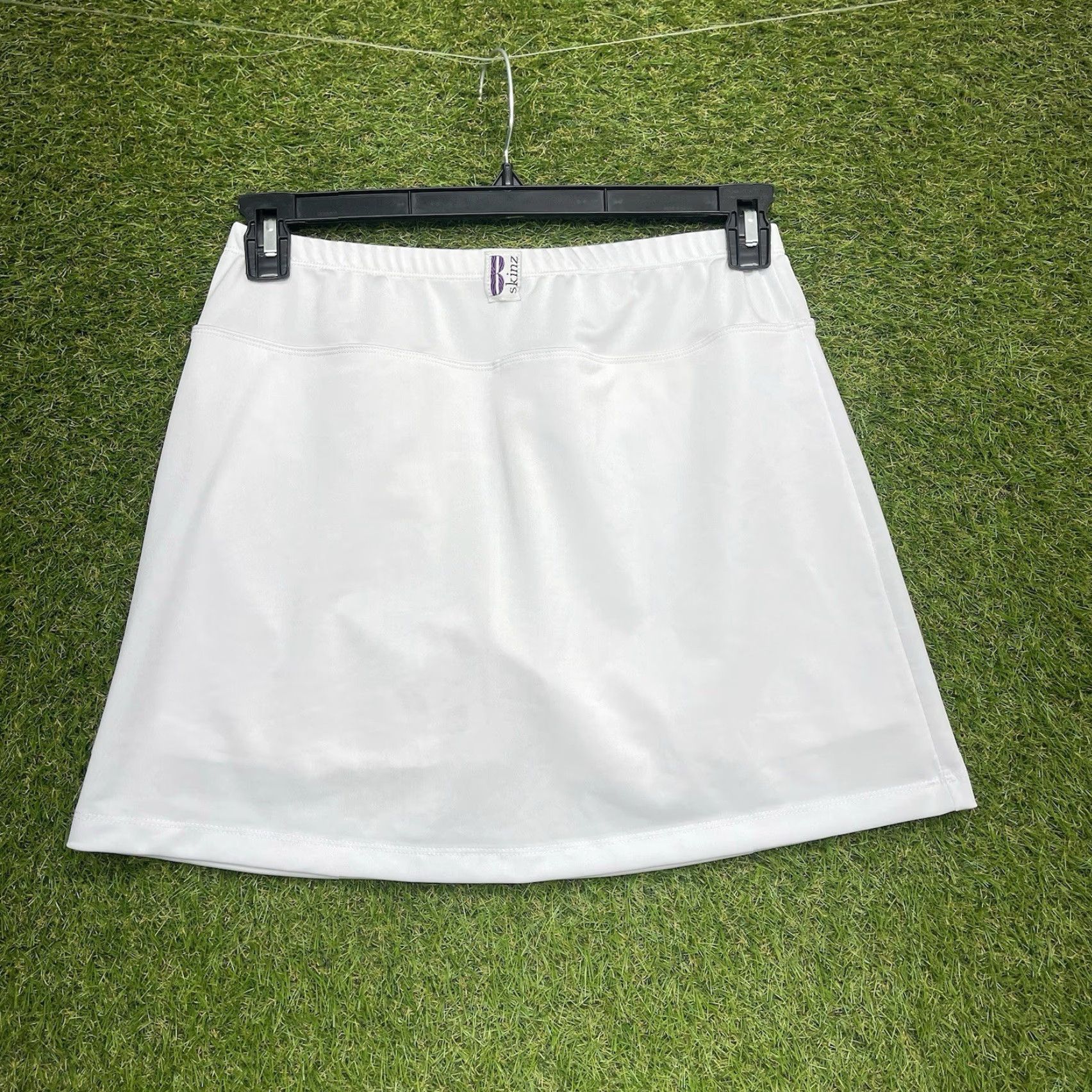 Vintage Diamond Skort Womens M White Athletic Skirt Tennis Golf Slkirt Size 32" / US 10 / IT 46 - 2 Thumbnail