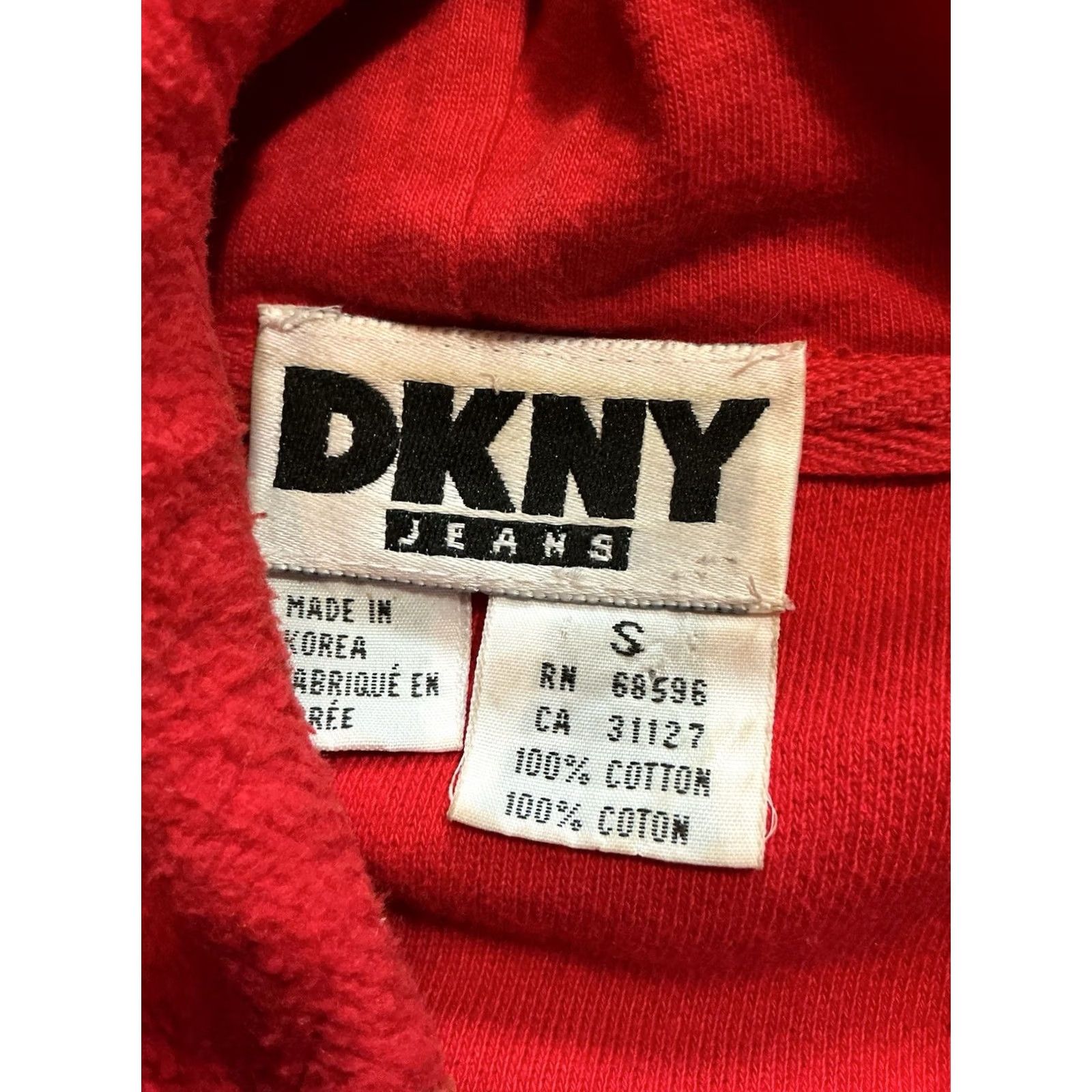 DKNY VINTAGE DKNY Donna Karen New York Pile Fleece Pullover Hoodie Shirt Sz S Red Mens 90s 80s Size US S / EU 44-46 / 1 - 5 Thumbnail