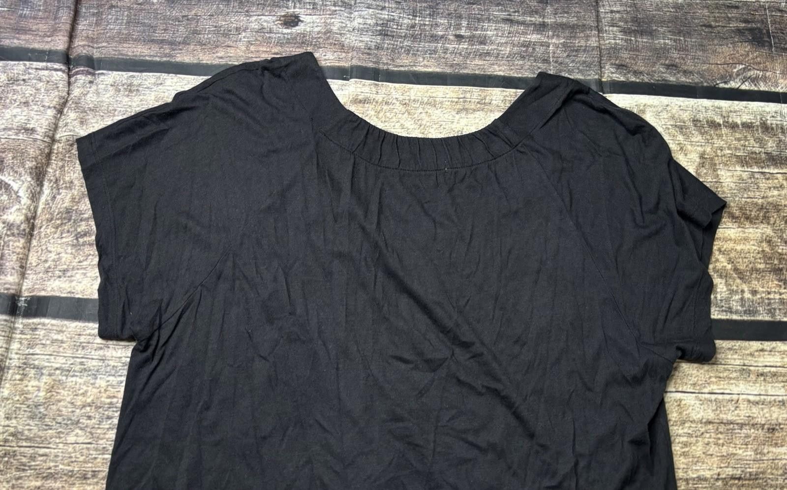 Vince Vince Top Womens Large Pima Cotton Stretch Short Sleeve Size L / US 10 / IT 46 - 6 Thumbnail