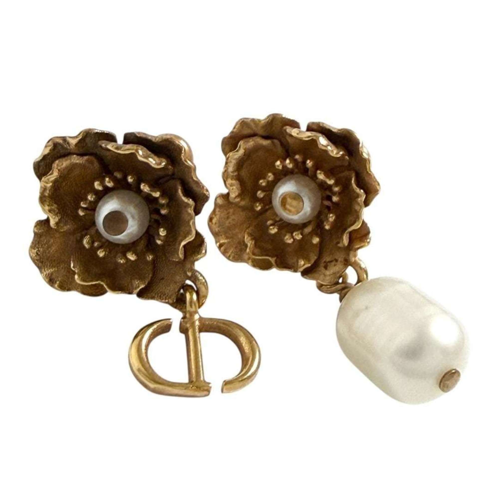 Dior Christian Dior Dior Women's D Millefiori Earrings with Asymmetrical Flowers Size ONE SIZE - 1 Thumbnail