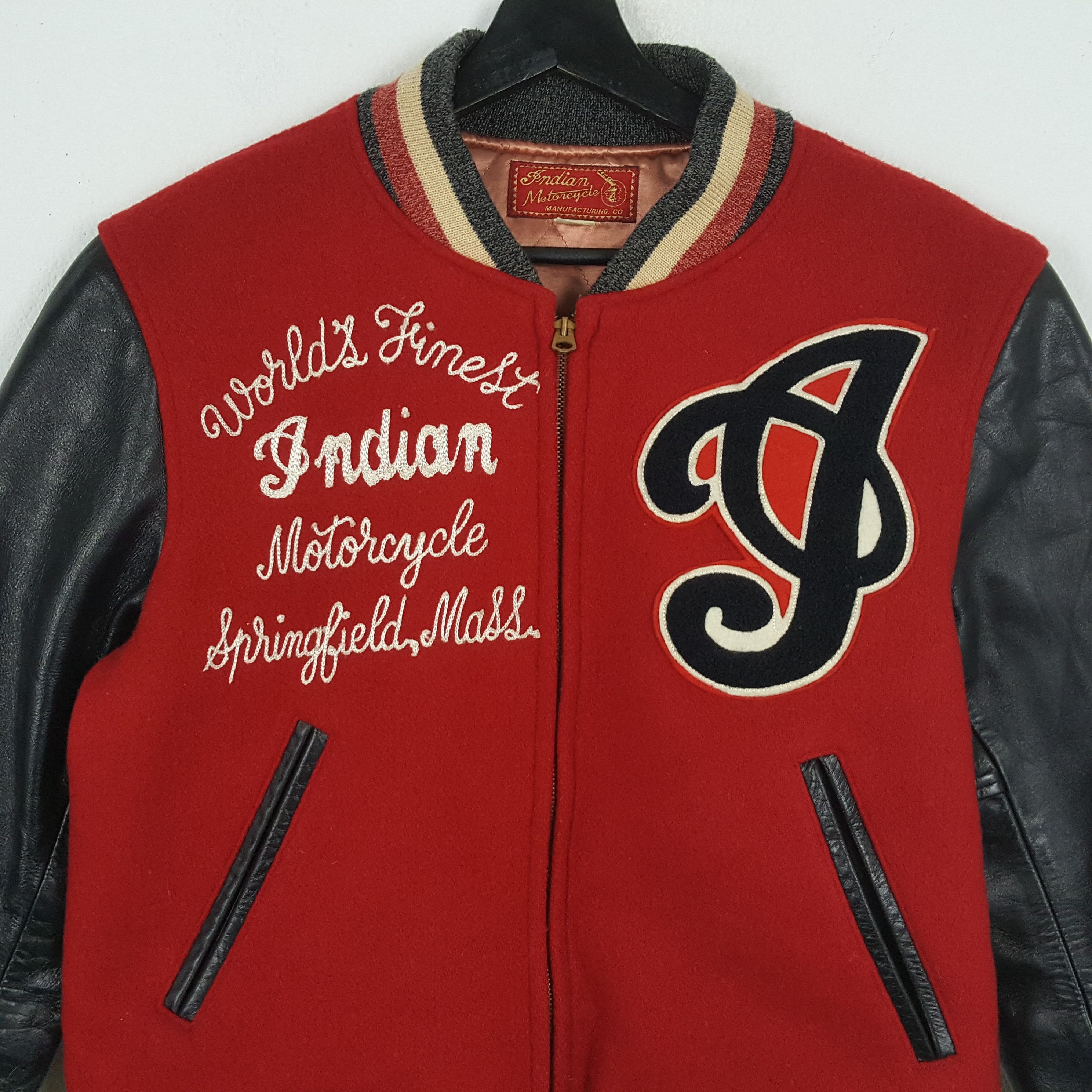 Vintage INDIAN MOTOR SPRINGFIELD Motorcycle Style Varsity Jacket Size US M / EU 48-50 / 2 - 4 Thumbnail