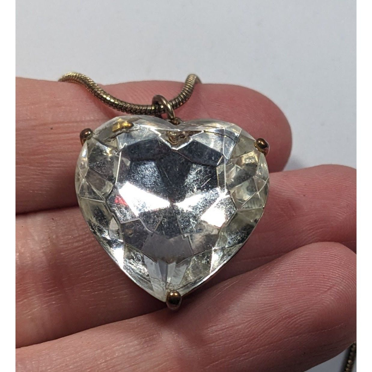 Other Coquette Glam Chunky Heart Gemmed Pendant Necklace Size ONE SIZE - 2 Thumbnail