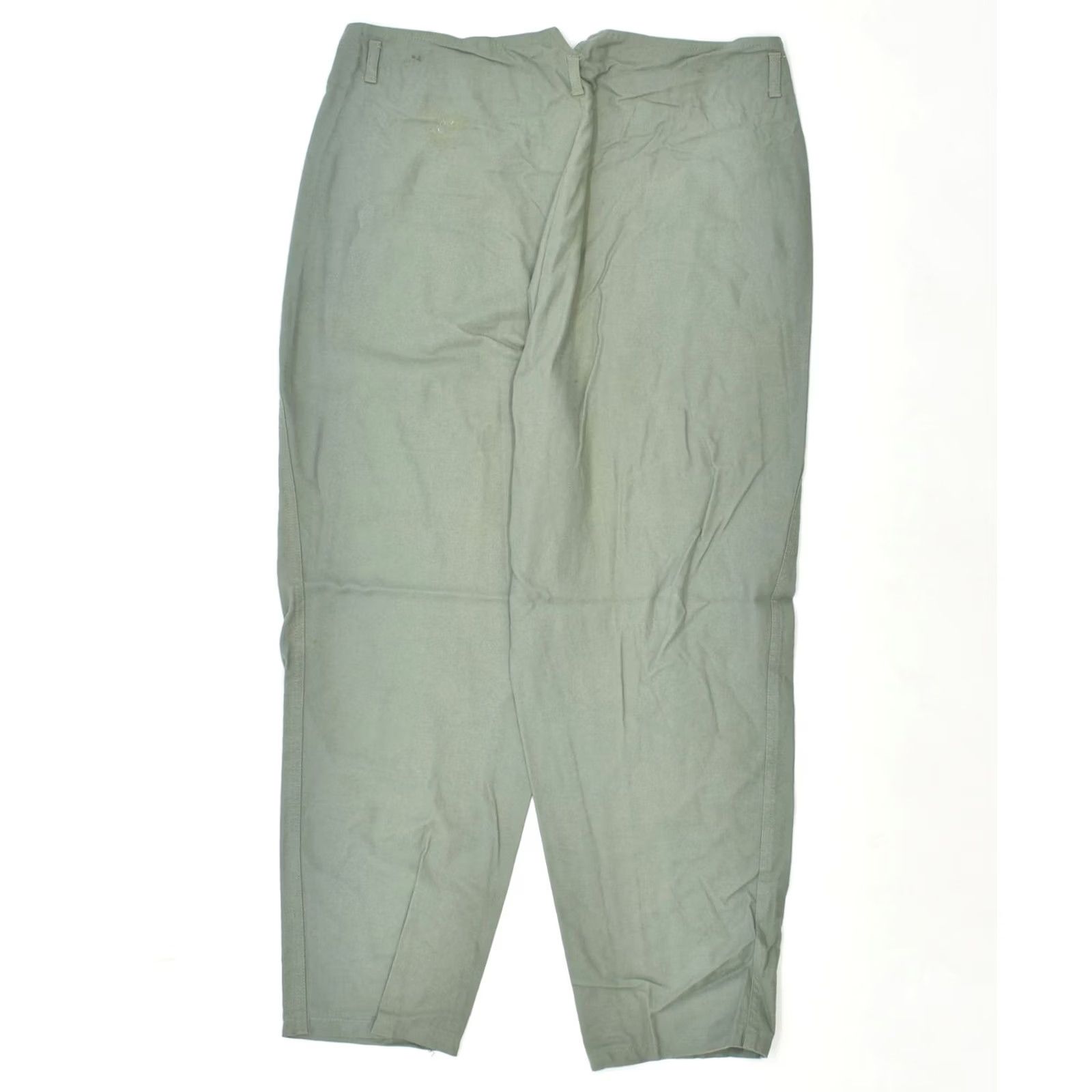 Vintage VINTAGE TREND TEX Womens High Waist Chino Trousers W32 L27 Khaki Cotton IX07 Size 24" / US 00 / IT 34 - 2 Thumbnail