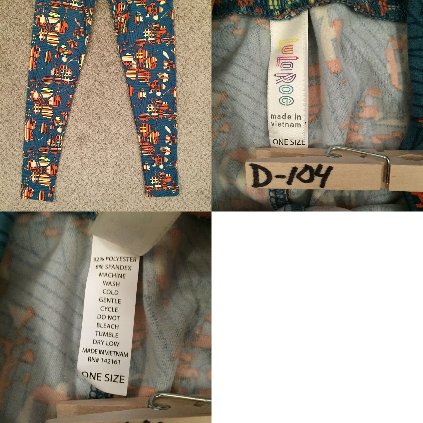 Vintage LuLaRoe Leggings One Size Green Floral NWOT Womens Regular Waist Elastic Jogger Casual Comfort Size 42" / US 20 - 8 Thumbnail