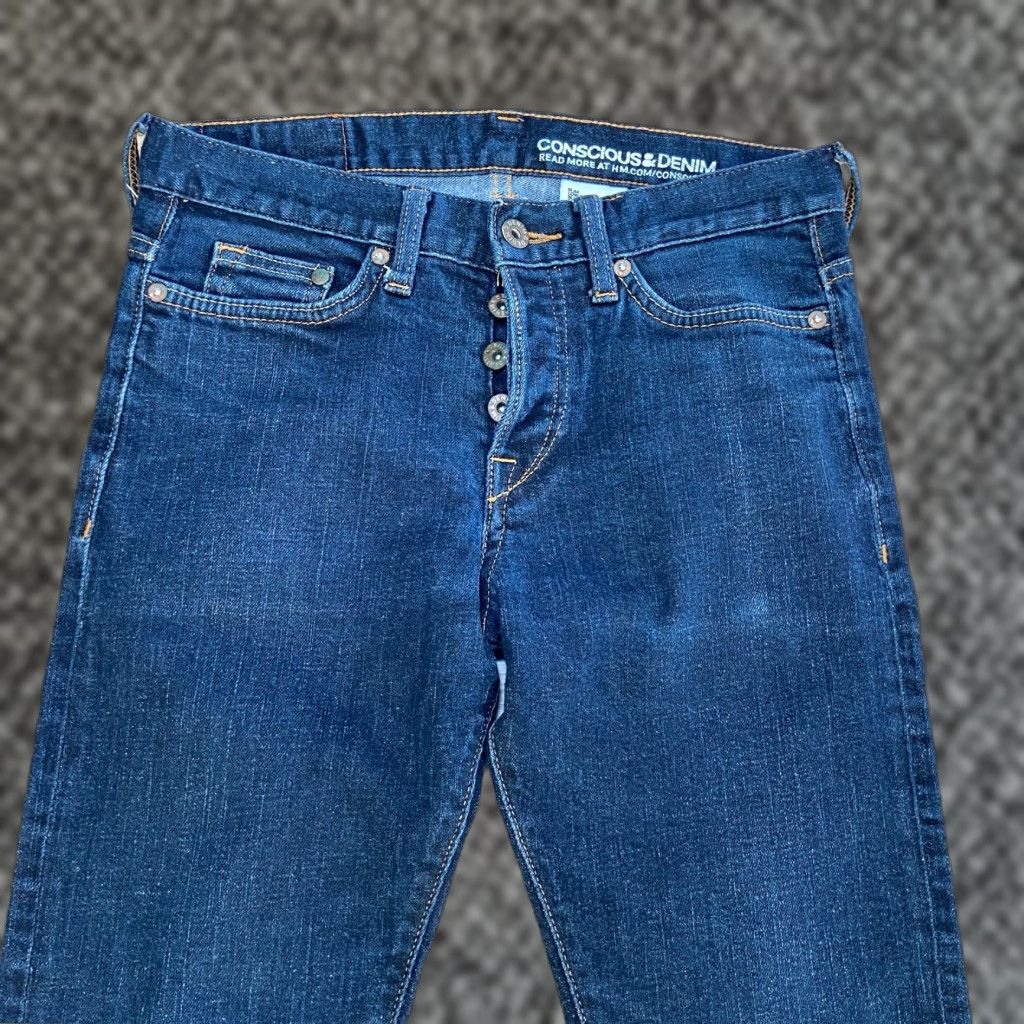 H&M H&M Jeans Mens 28 x 32 Slim Conscious & Denim Blue Dark Wash Button Fly Size US 28 / EU 44 - 1 Thumbnail