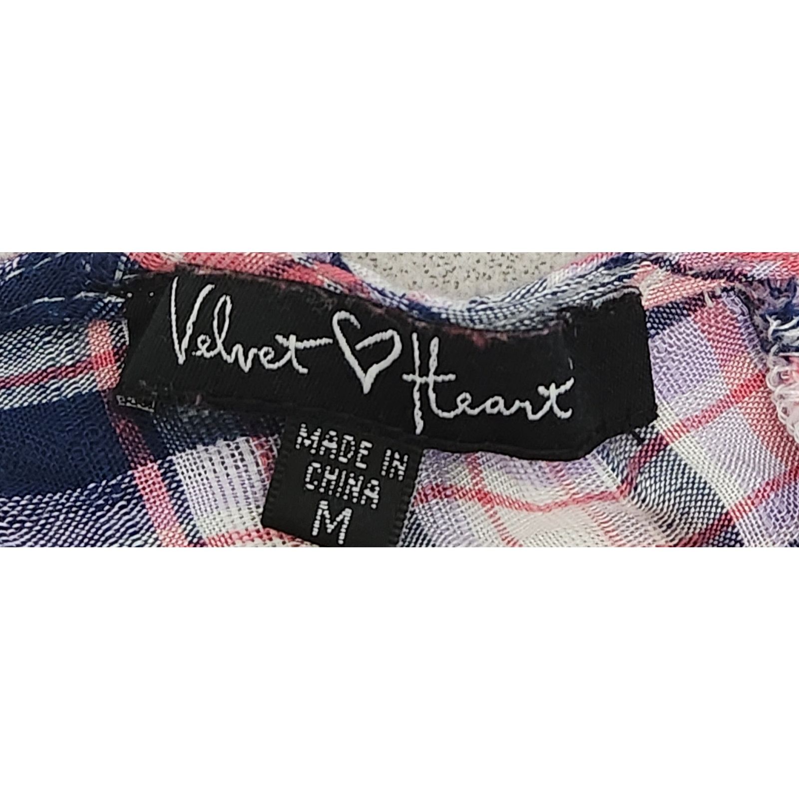 Other Velvet Heart Pink Blue Plaid Tie Back Top Medium Size M / US 6-8 / IT 42-44 - 4 Thumbnail