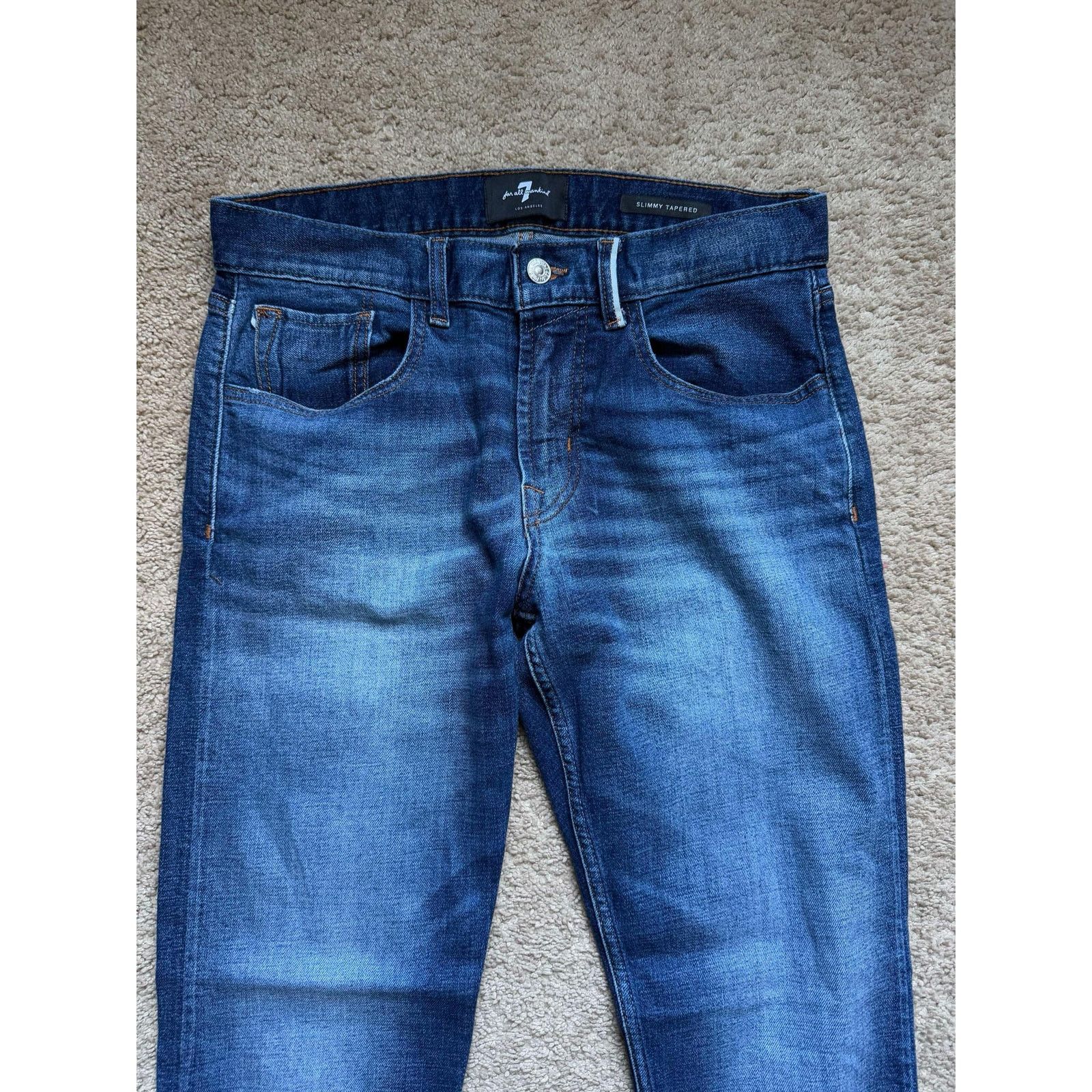 7 For All Mankind 7 For All Mankind Slimmy Denim Tapered Jeans Blue Men's 32 Size US 32 / EU 48 - 3 Thumbnail