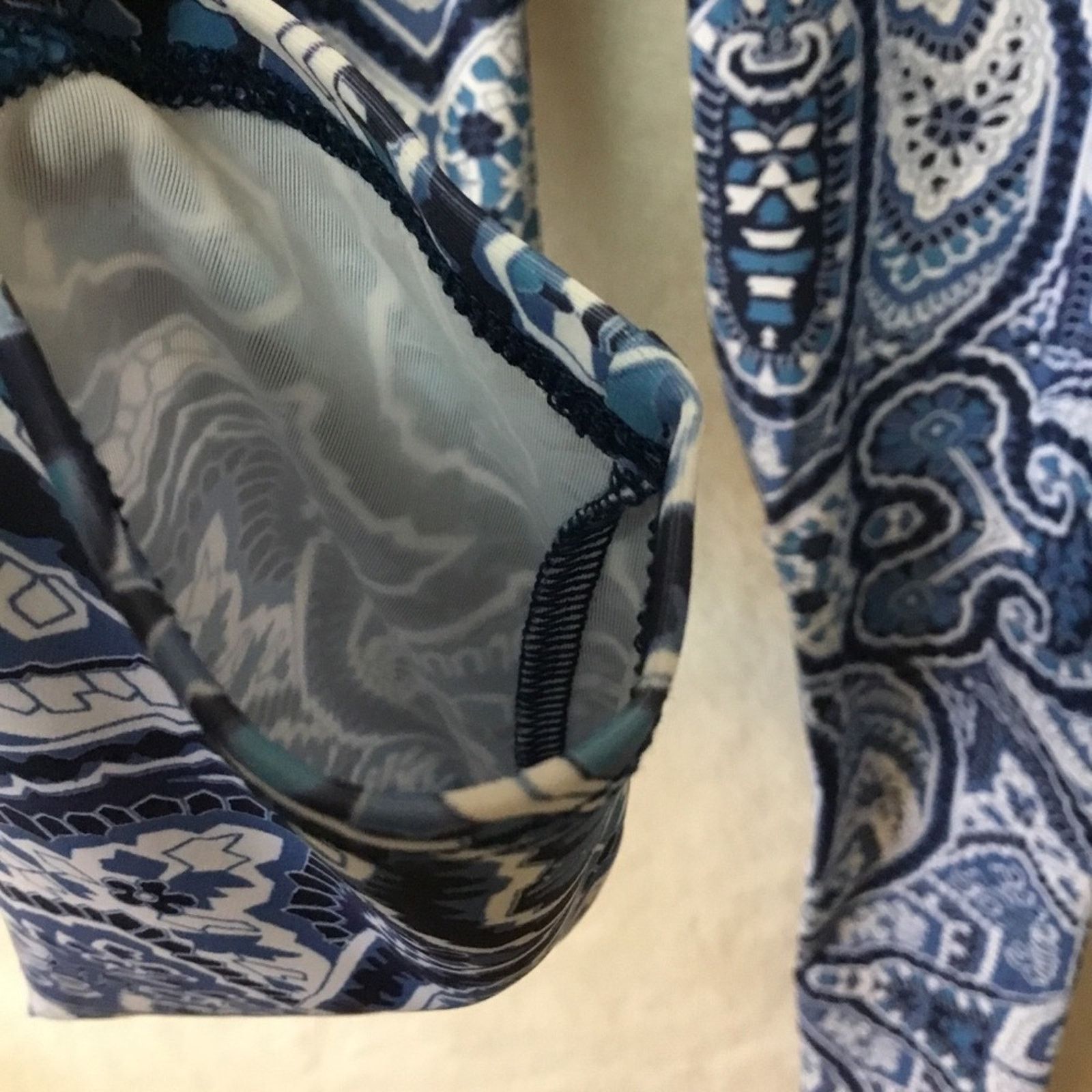 Other ONZIE Blue Pattern High Waist Basic Midi Leggings Size 24" / US 00 / IT 34 - 5 Thumbnail