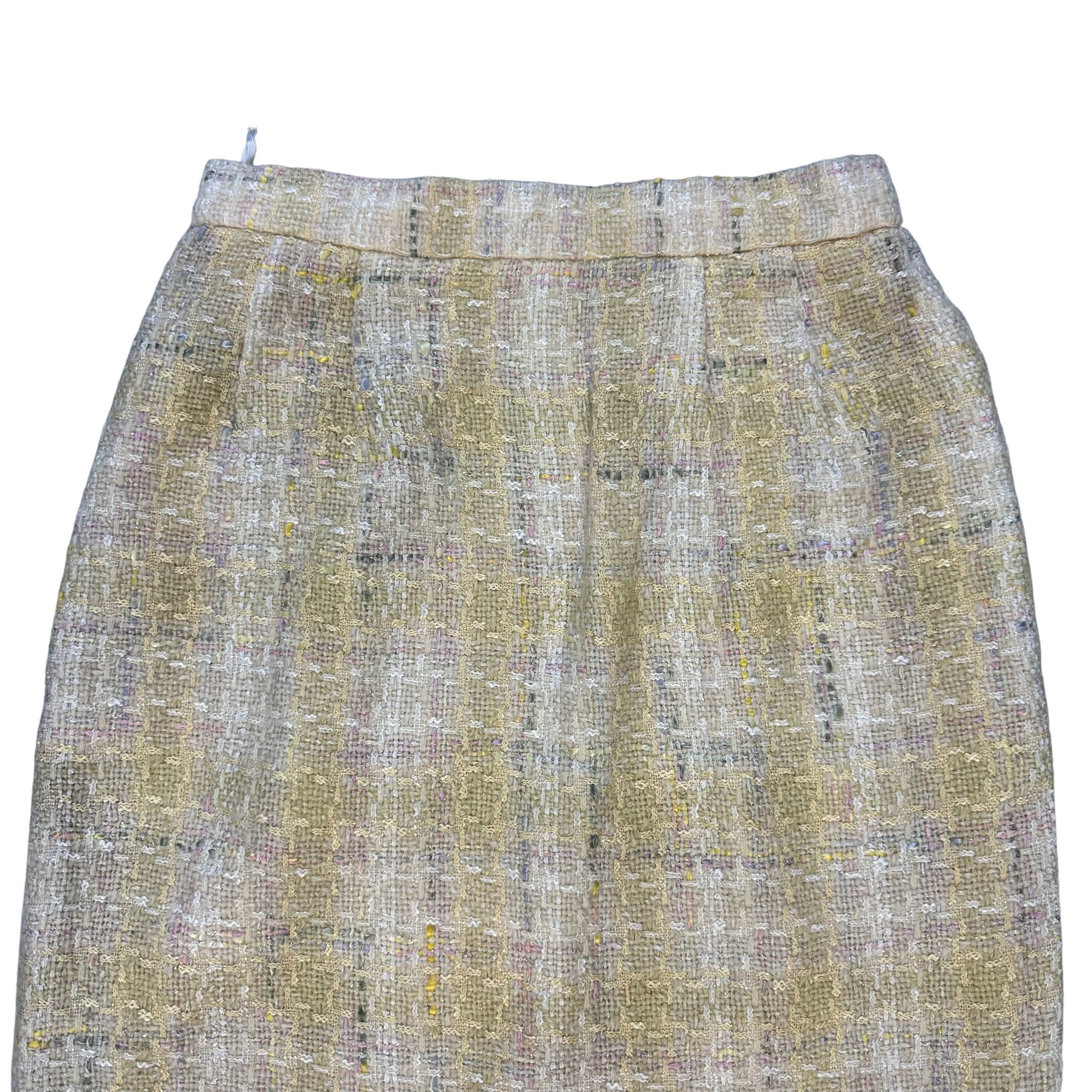 Courreges COURREGES PARIS YELLOW TWEED SKIRTS #7735-167 Size 24" / US 00 / IT 34 - 2 Thumbnail
