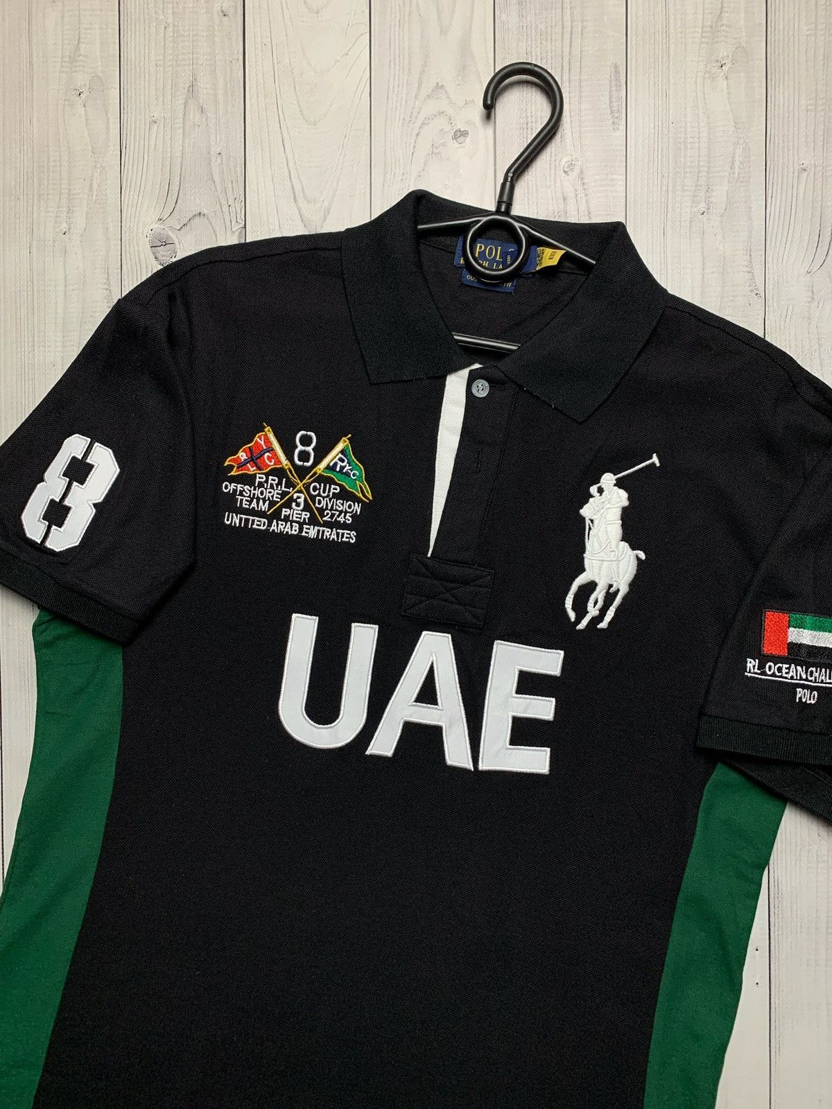 Vintage polo Ralph Lauren Dubai big logo size L slim fit