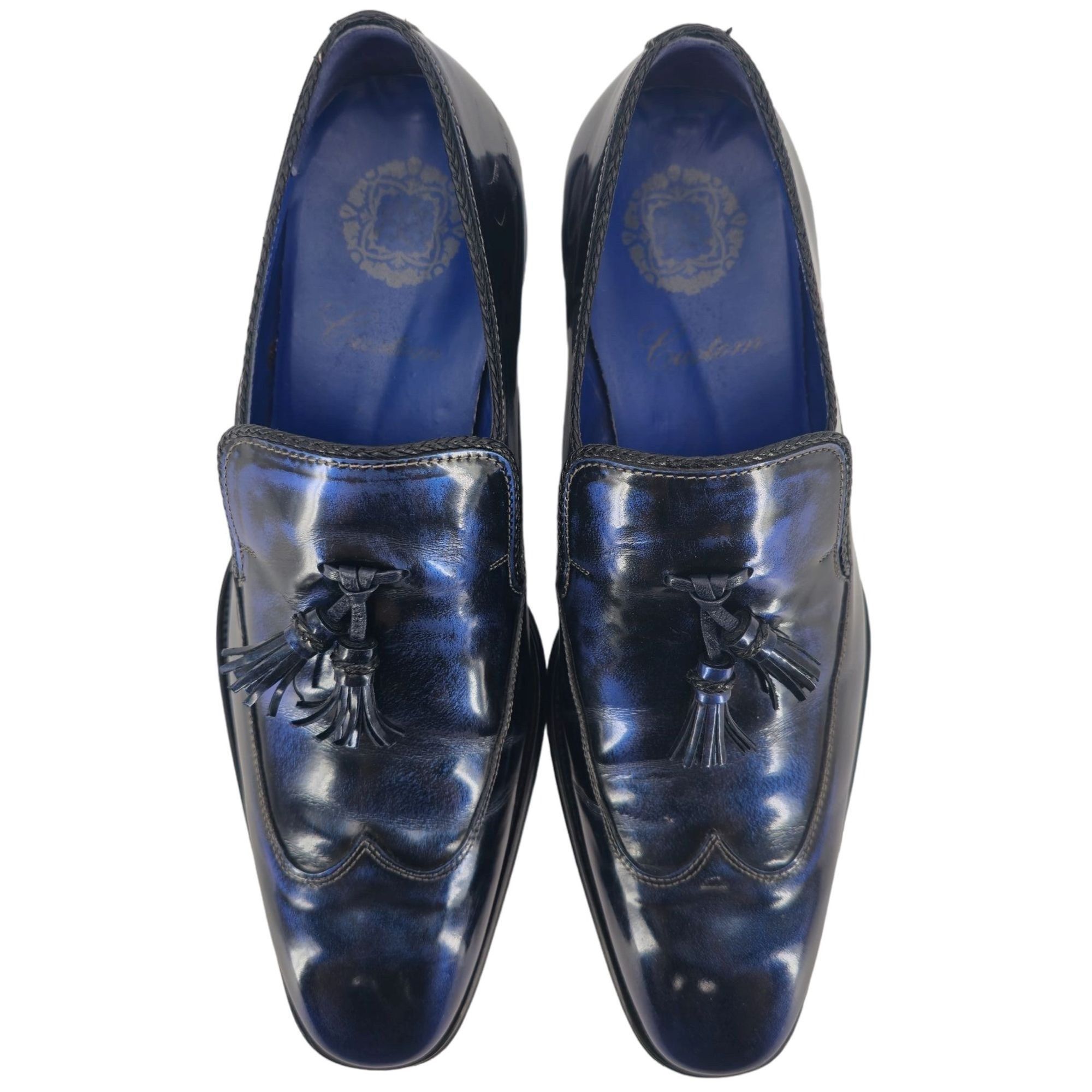 Mezlan Mezlan Custom Marbleized Blue Leather Dress Shoe 8.5 Wingtip Size US 8.5 / EU 41-42 - 14 Thumbnail