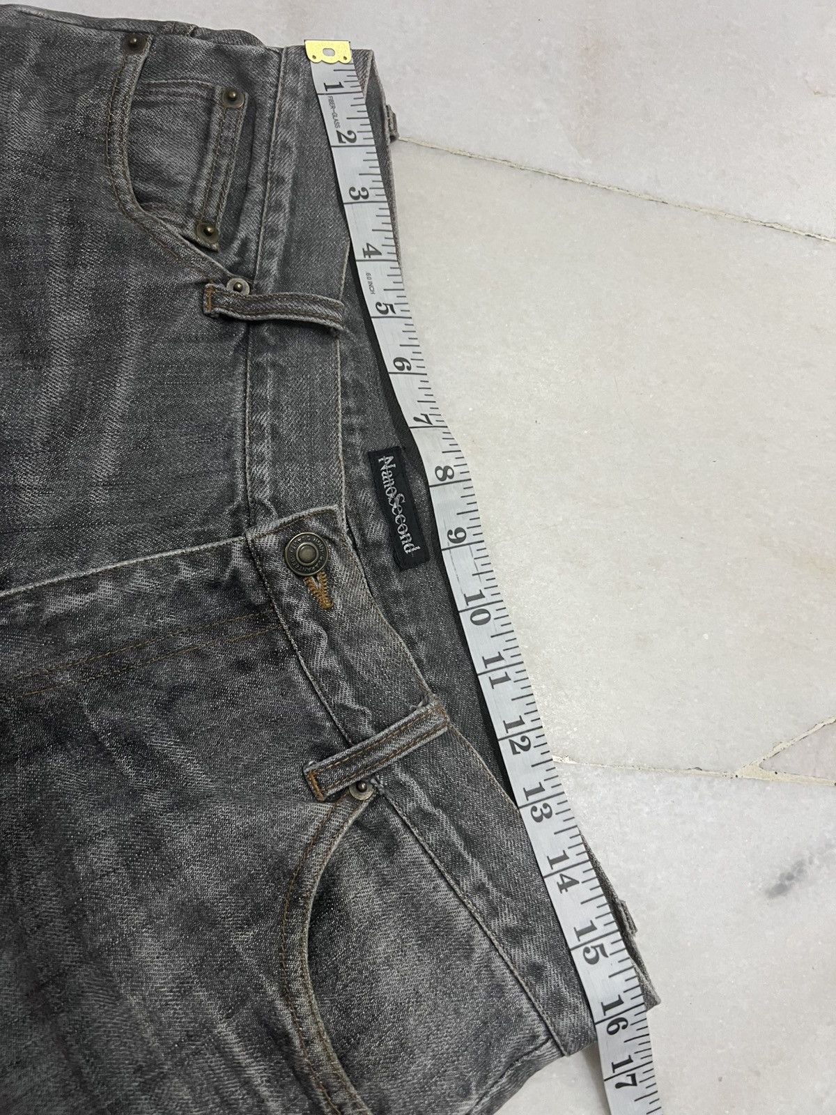 If Six Was Nine × Japanese Brand 🌈90s Japanese Brand Nano Second Sick Faded Distress Jean Size US 32 / EU 48 - 14 Thumbnail