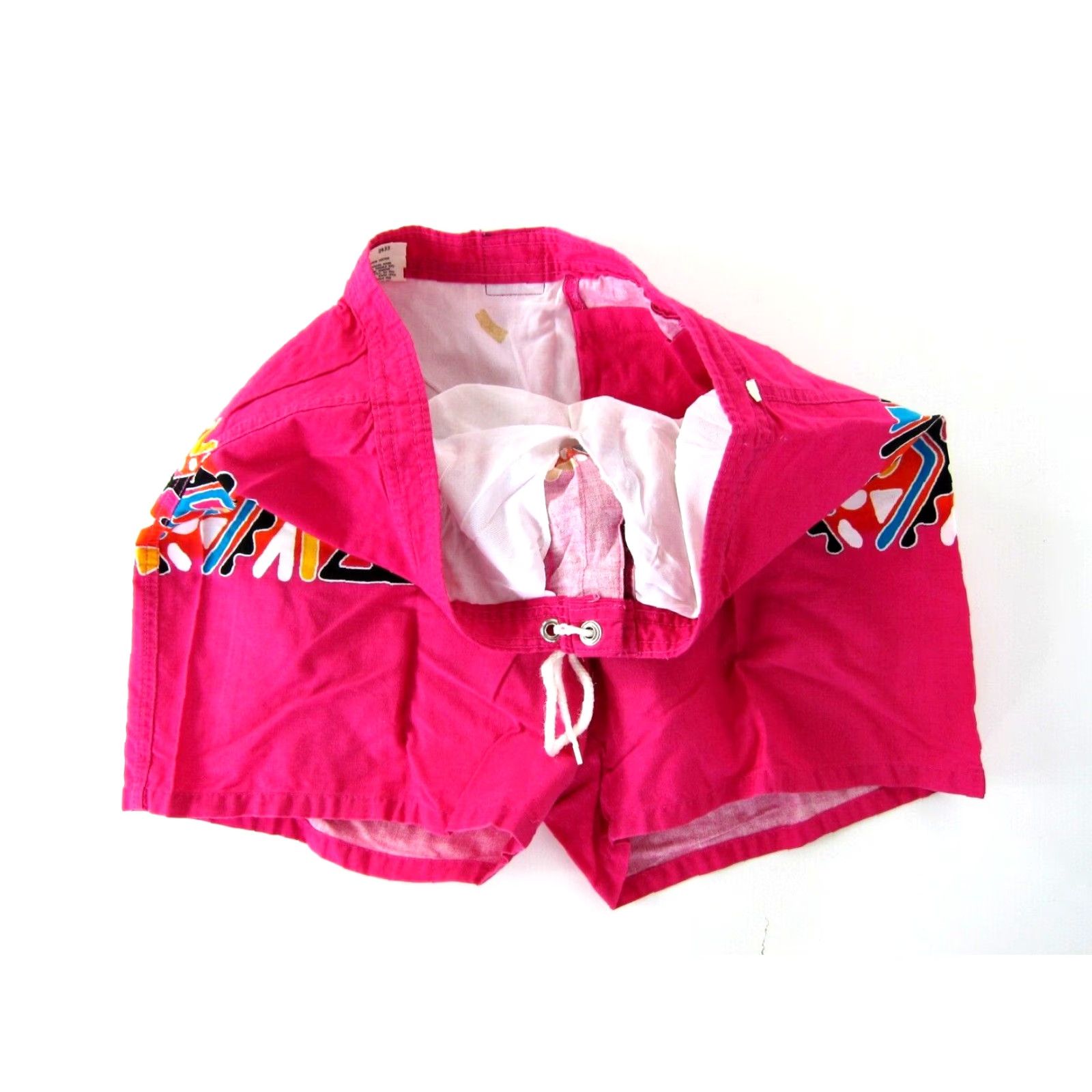 Vintage VINTAGE Hobie Board Short Women M Pink White Orange Black Blue Yellow 100% Cotton Batik Pocket 70s 80s 90s Womens Size 32" / US 10 / IT 46 - 7 Thumbnail