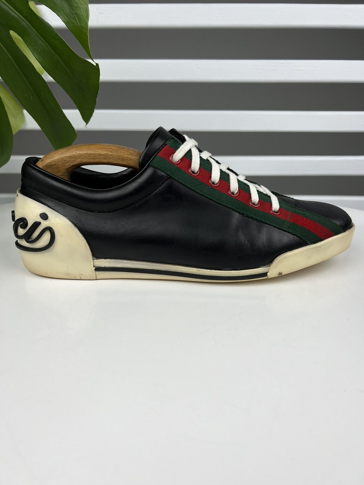Gucci GUCCI Sneakers Low Top Leather Shoes BOULEVARD Web Stripes Size US 8.5 / EU 41-42 - 6 Thumbnail