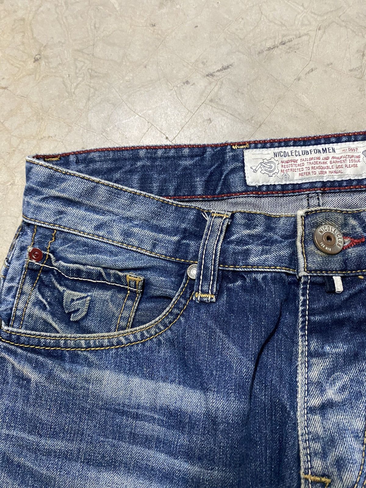 Hysteric Glamour × Nicole Club × Tornado Mart Japanese Nicole Distressed Slim Straight Denim p137 Size US 31 - 9 Thumbnail