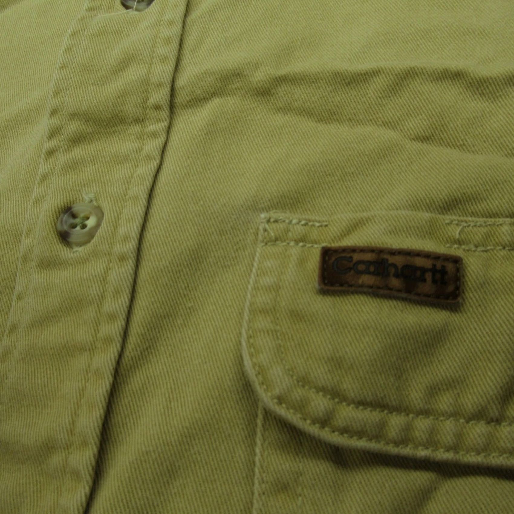 Carhartt Carhartt Shirt Mens Medium Beige Canvas Heavyweight Work Relaxed Button-Up Long Sleeve Beige Mens Button-Down Collared Canvas Shirt and Work Shirt Size US M / EU 48-50 / 2 - 3 Thumbnail