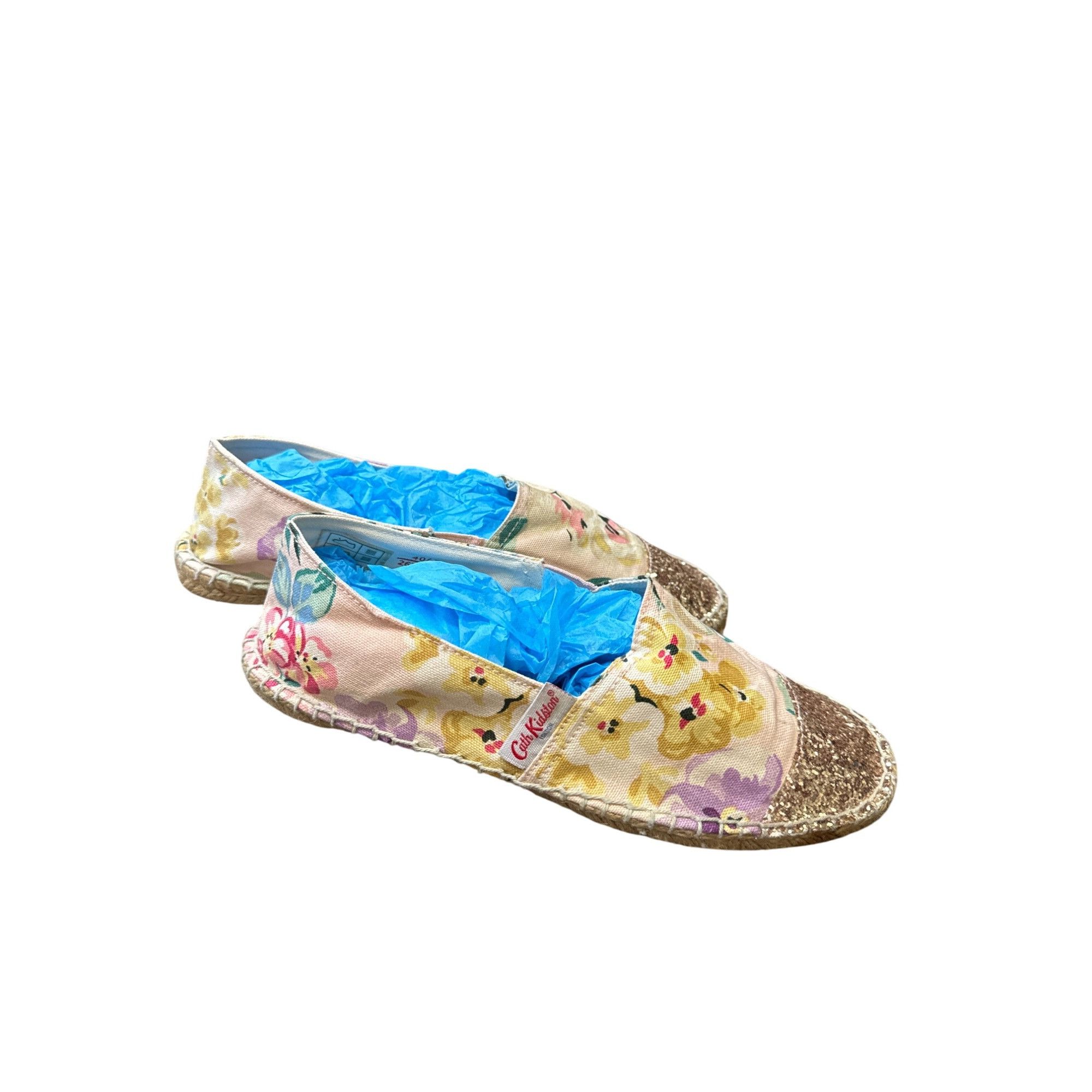 Designer Cath Kidston Womens Floral Glitter Espadrilles Size 7 Size US 7 / IT 37 - 4 Thumbnail