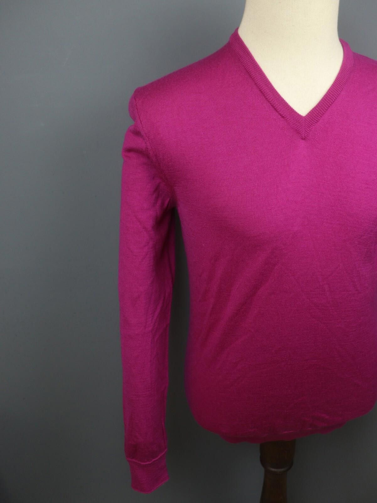 Designer PELIKAMO ZURICH Pink Wool Tight Knit Pullover Sweater Size L Size L / US 10 / IT 46 - 4 Thumbnail