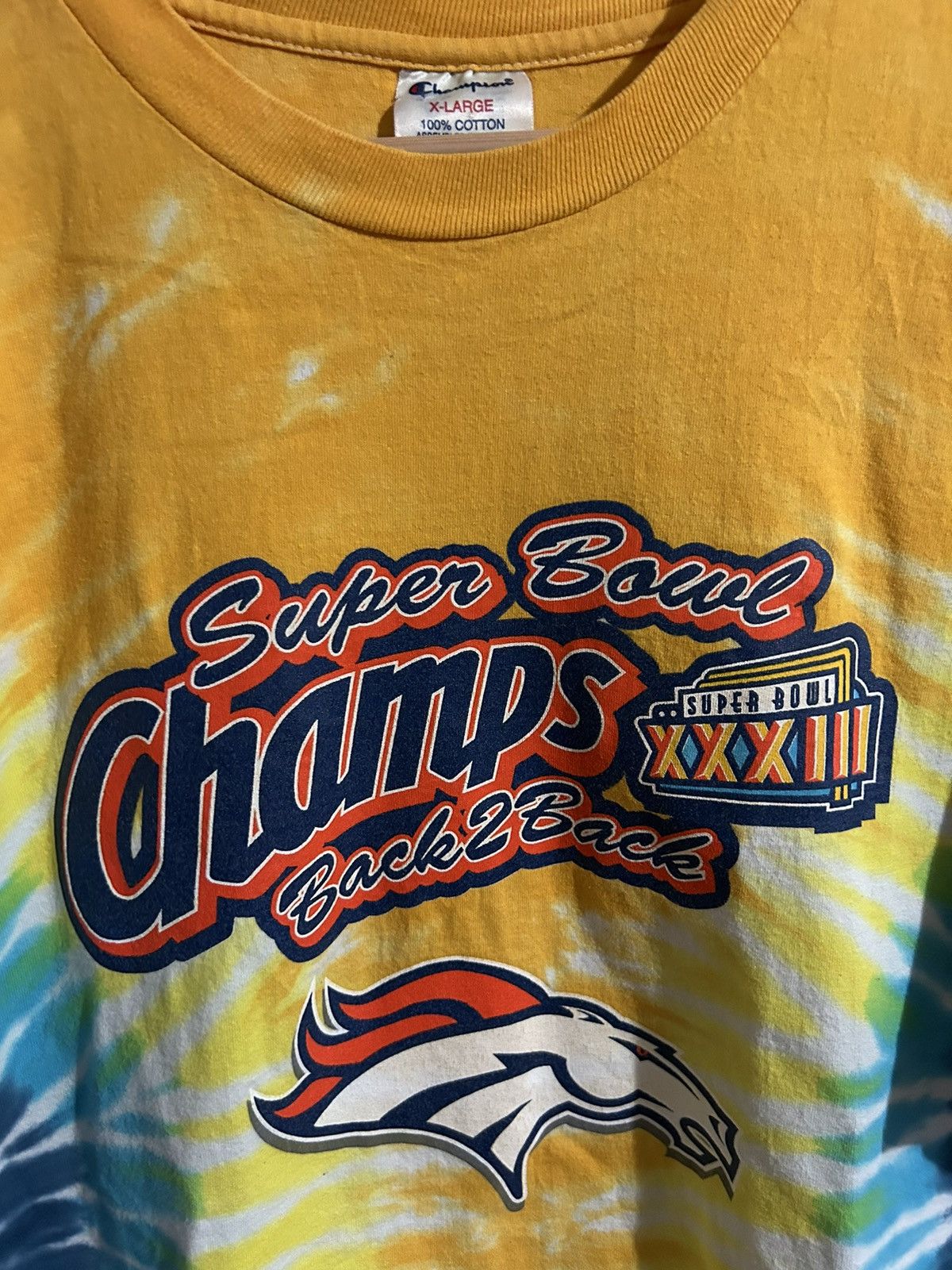 Champion × NFL × Vintage Vintage Denver Broncos Tie Dye Champion Tee Size US XL / EU 56 / 4 - 2 Thumbnail