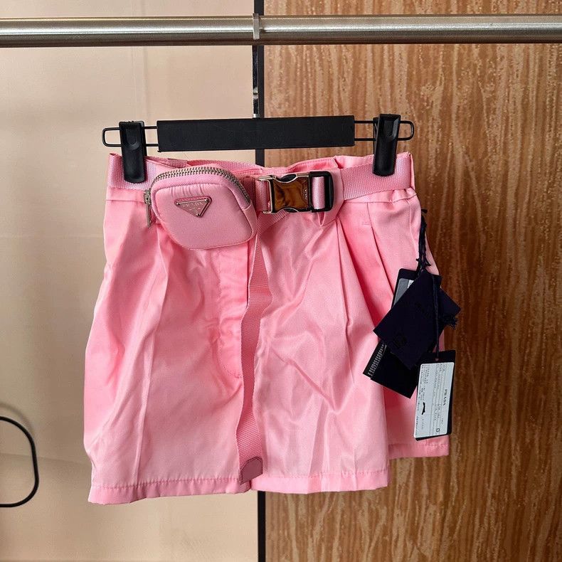 Prada Prada Pink Belted Shorts with Tags- DMC Size US 36 / EU 52 - 1 Thumbnail
