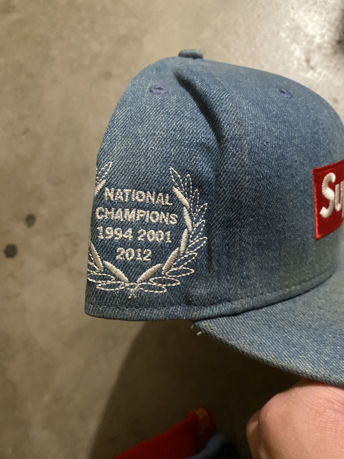 New Era × Supreme Supreme Hat New Era Denim Box Logo Hat SS12 Size ONE SIZE - 2 Thumbnail