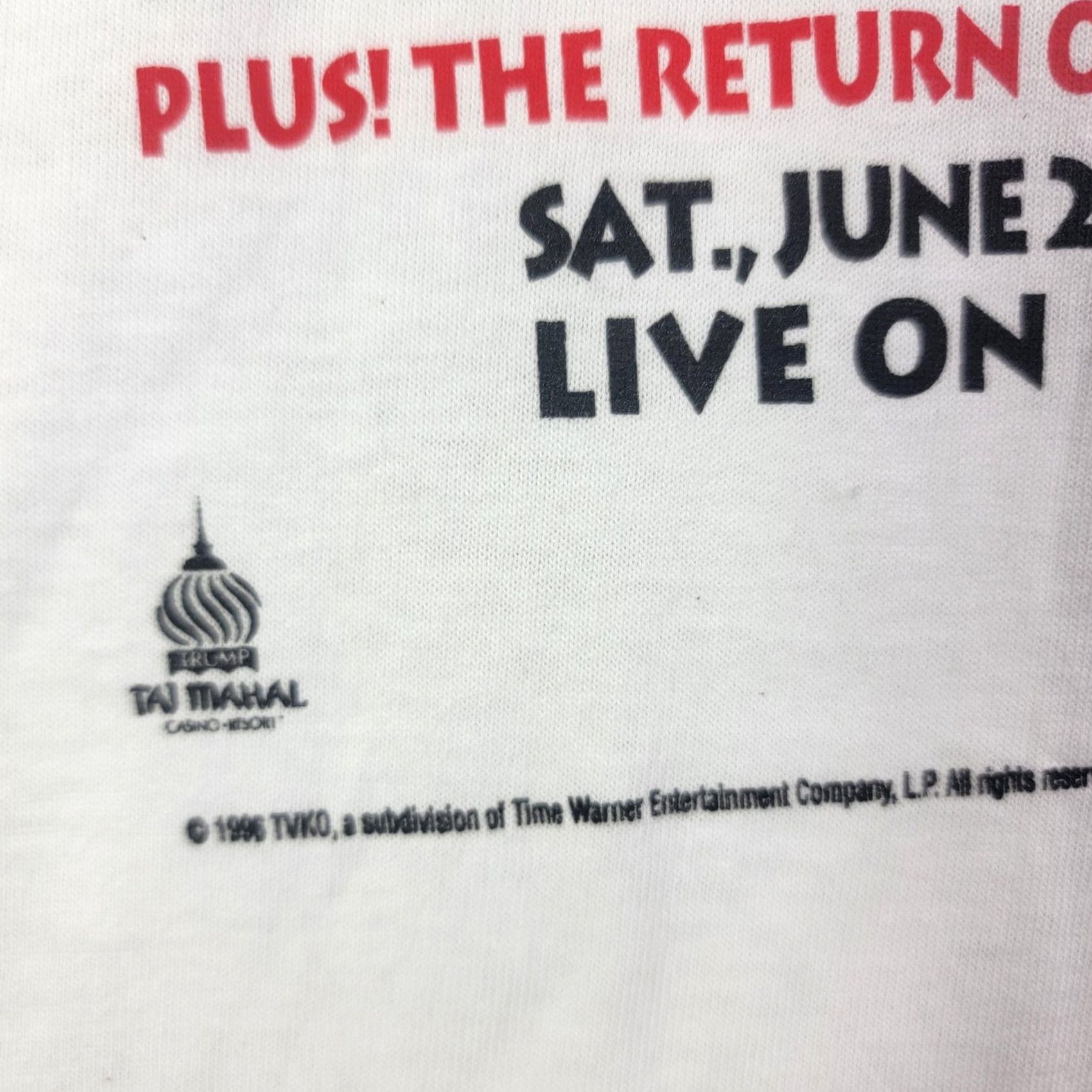 Fruit Of The Loom VINTAGE Camacho VS Duran Shirt Mens XL White legend to legend Boxing PPV 1996 Size US XL / EU 56 / 4 - 3 Thumbnail