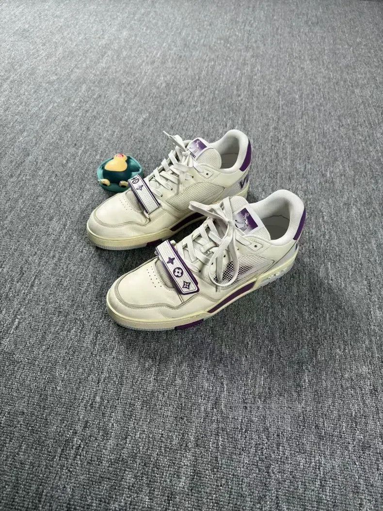 Louis Vuitton Louis Vuitton Trainer White and Purple Velcro shoes Size US 10 / EU 43 - 1 Thumbnail