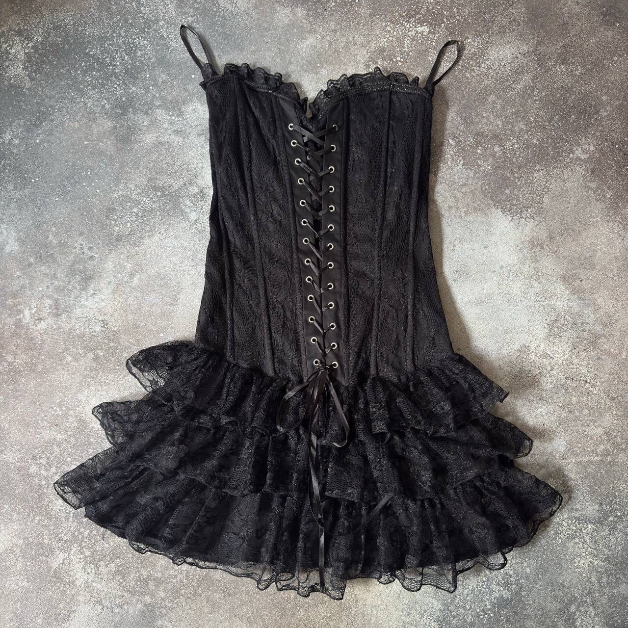 Opium Y2K Vintage Gothic Pleated Corset Dress