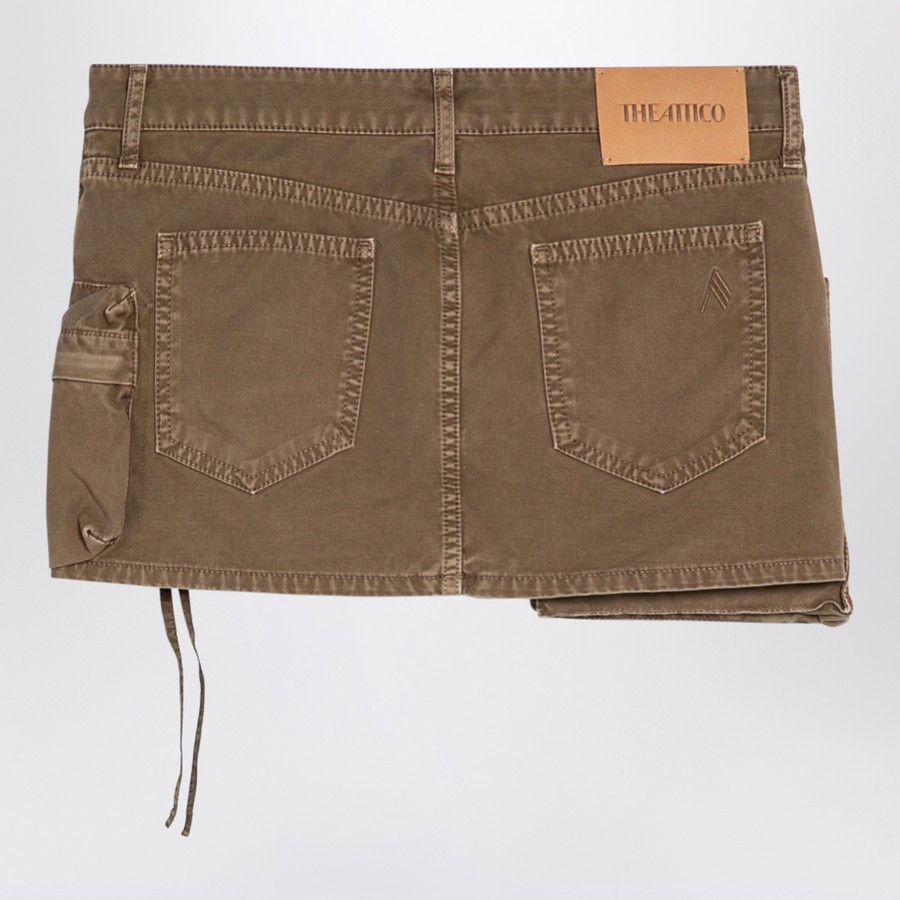 The Attico o1d2blof1024 Cargo Mini Skirt In Brown Size 27" / US 4 / IT 40 - 2 Thumbnail