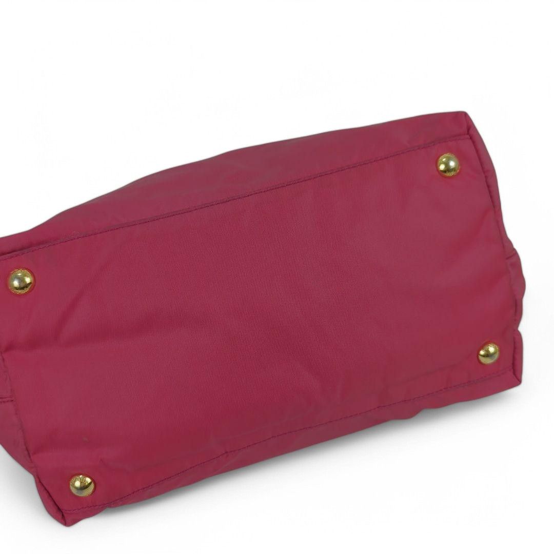 Prada Prada - Leather Ribbon Handbag Pink Red Gold Hardware Size ONE SIZE - 6 Thumbnail