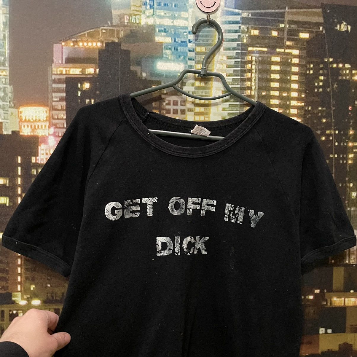 Band Tees BLACK HUMOR TEE 80S GET OFF MY D1CK FUNNY PORN XXX Size US M / EU 48-50 / 2 - 4 Thumbnail