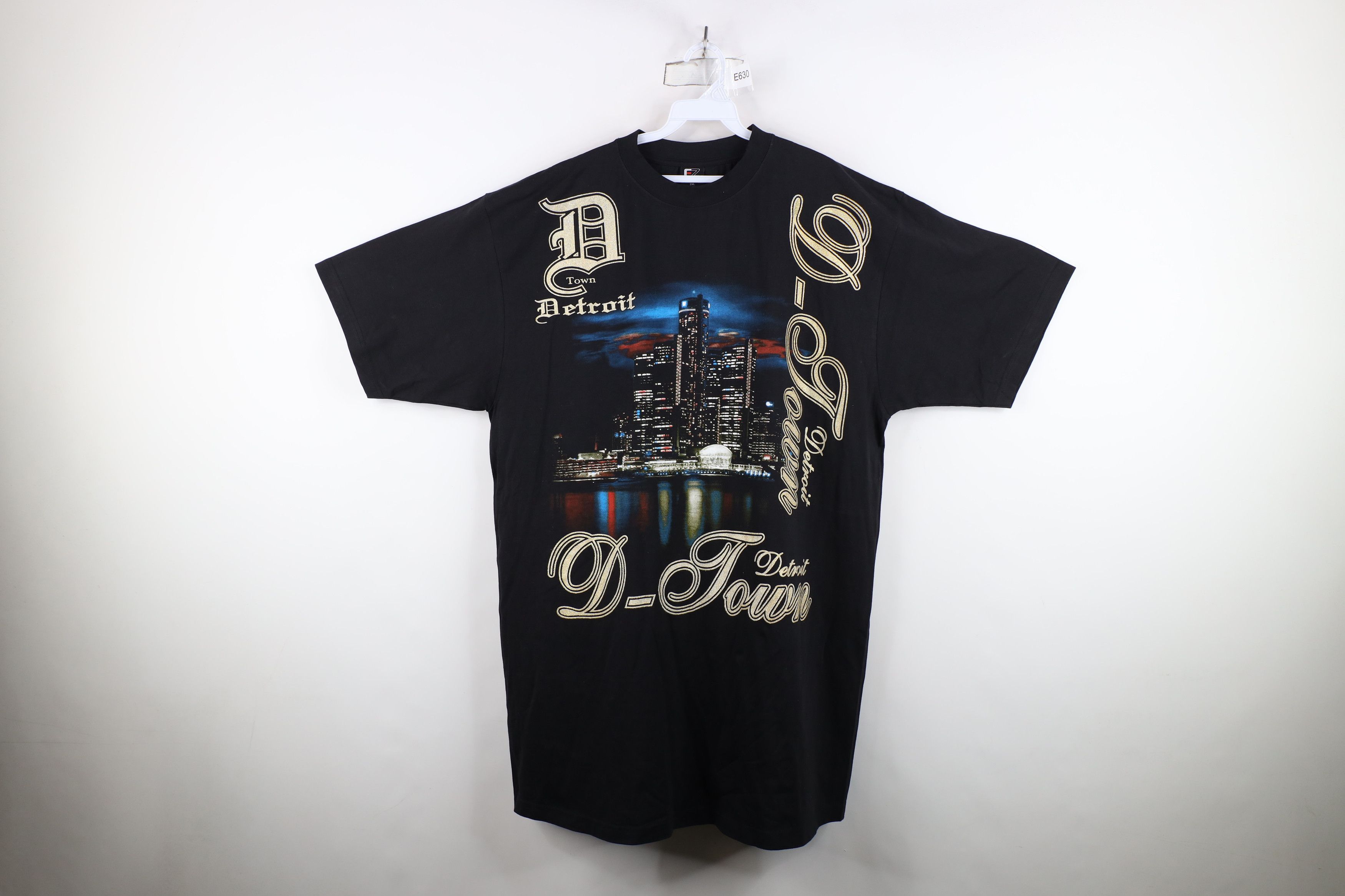 Vintage Vintage Y2K Streetwear D Town Baggy Tall Tee T-Shirt Black Size US XXL / EU 58 / 5 - 1 Thumbnail
