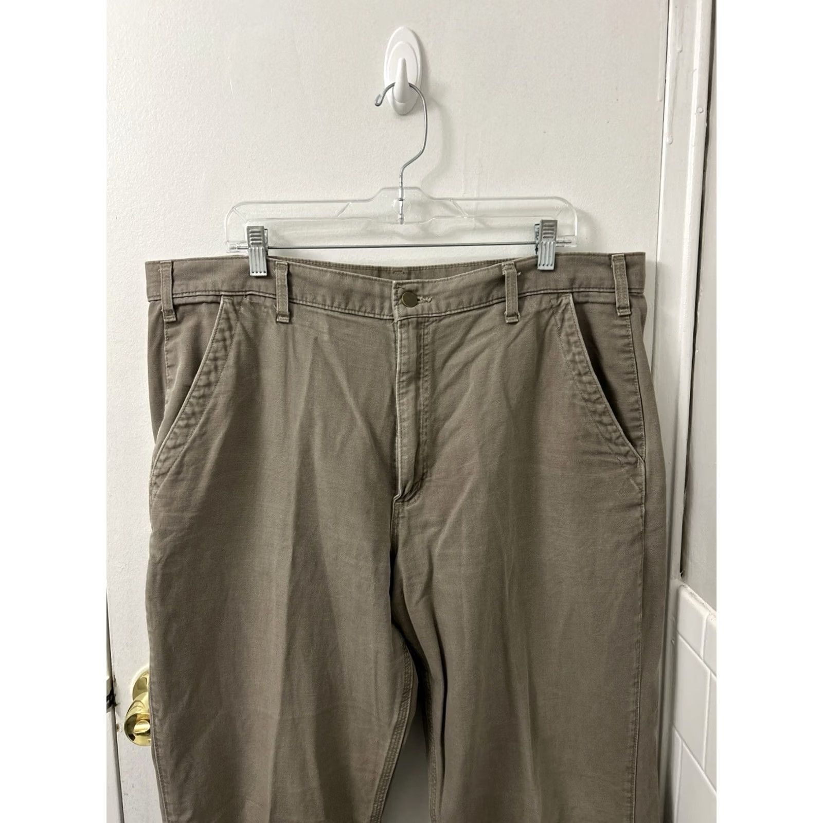 Carhartt VINTAGE Carhartt Work Pants Mens 40x34 Tan Relaxed Fit Canvas YKK Khaki Trousers Size US 40 / EU 56 - 2 Thumbnail