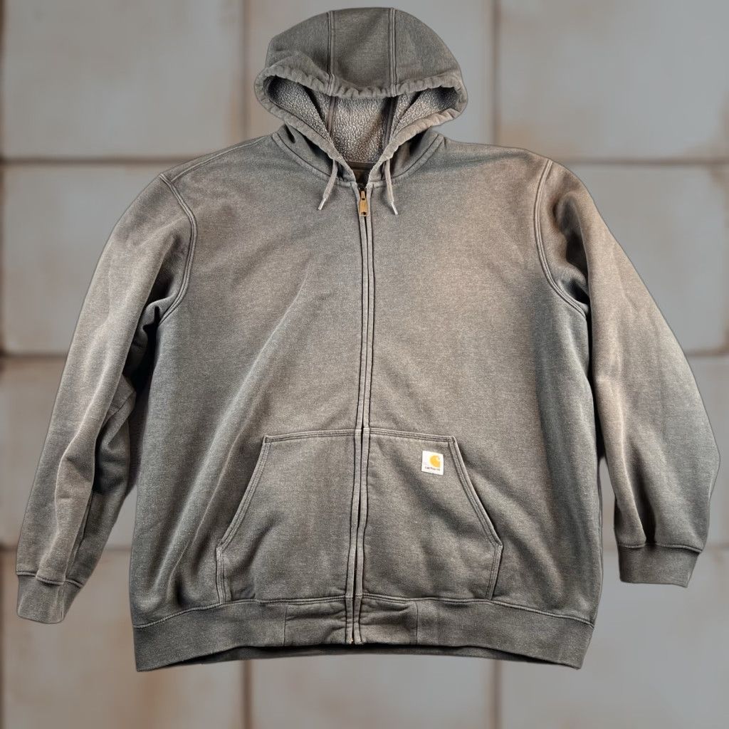 Carhartt Carhartt Hoodie Mens 2XL Gray Original Fit Full Zip Hooded Workwear Reading K122026 Size US XXL / EU 58 / 5 - 1 Thumbnail